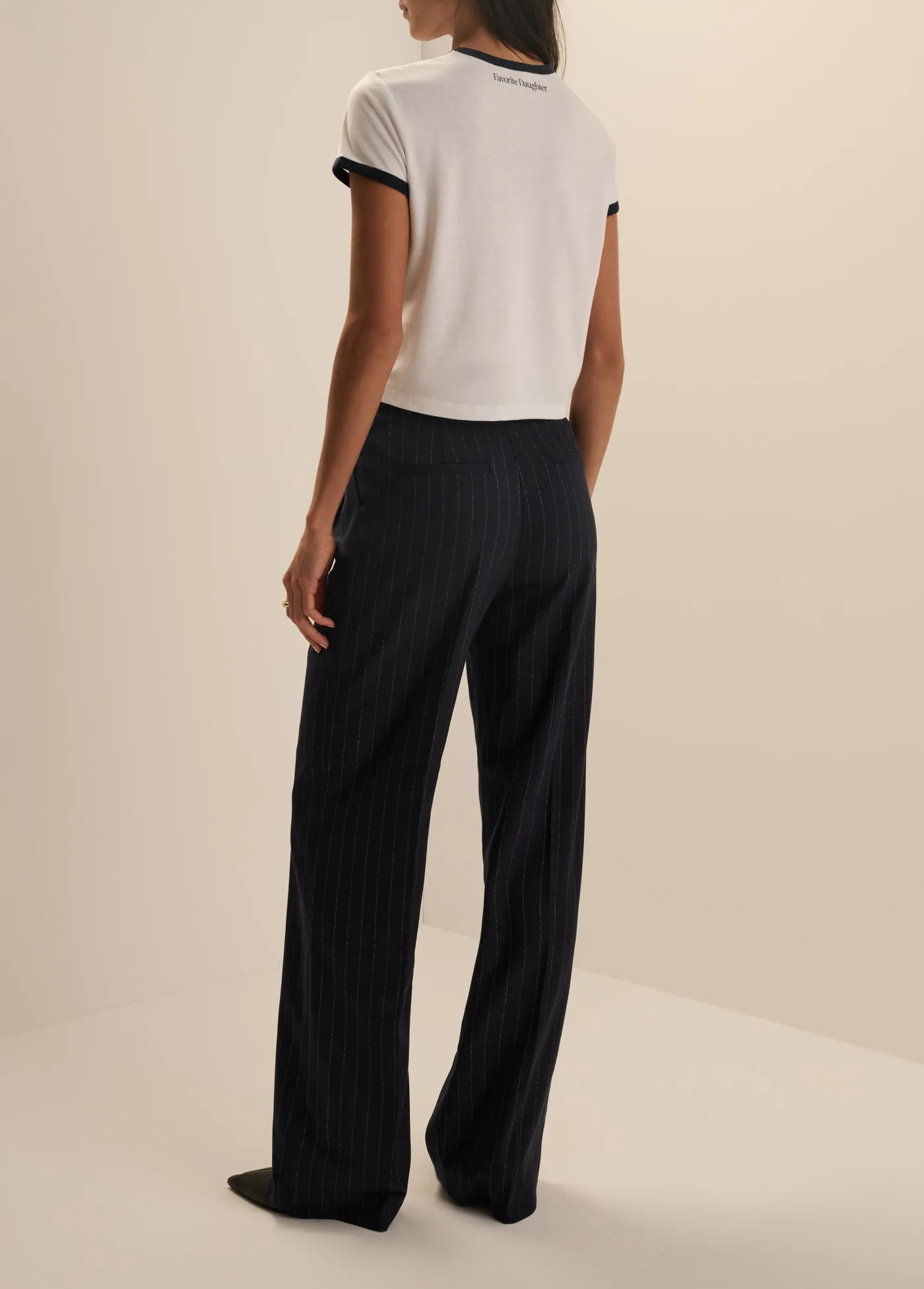 THE CROPPED FAVORITE RINGER TEE sold by Favorite Daughter product image thumbnail 5