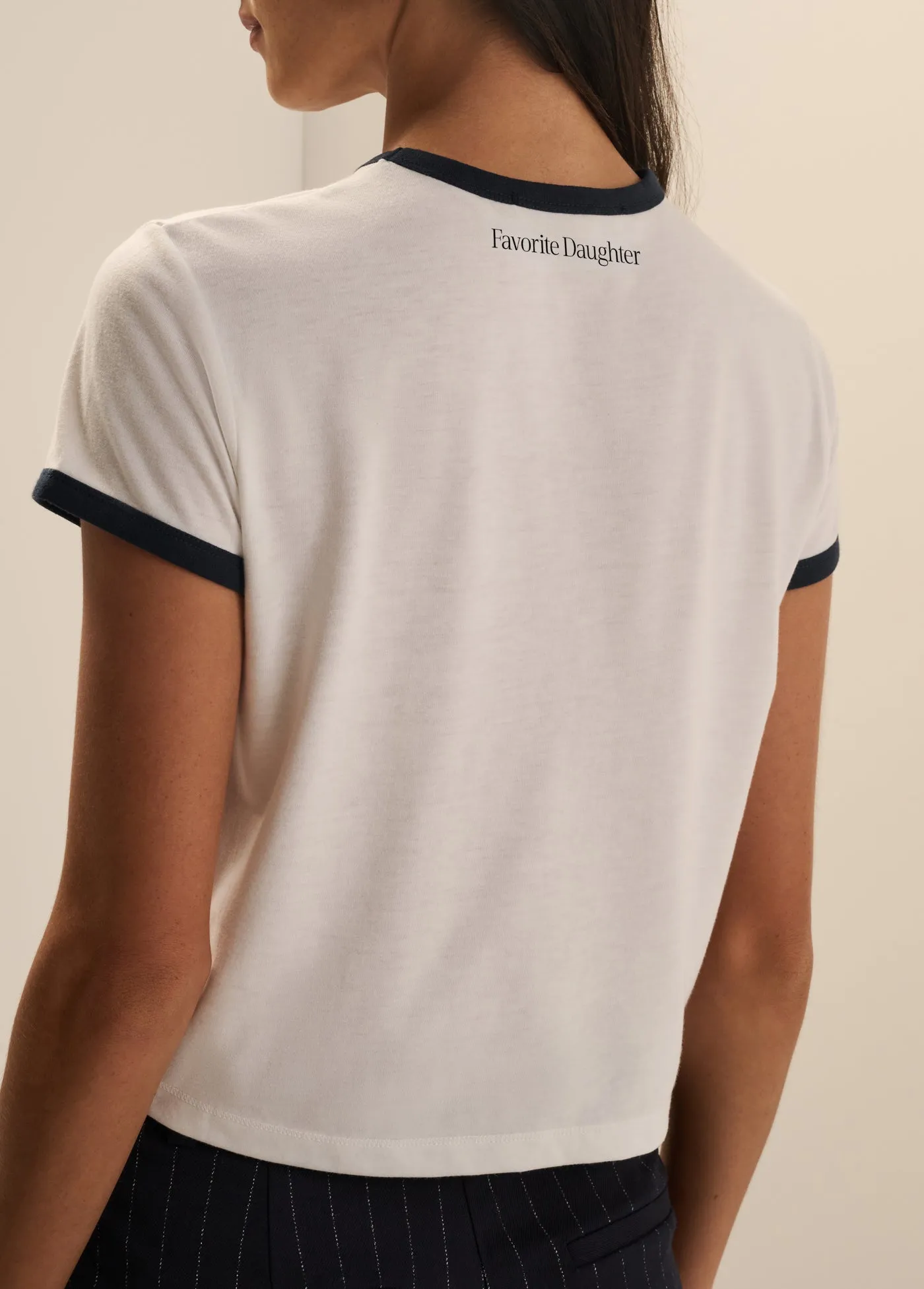 THE CROPPED FAVORITE RINGER TEE sold by Favorite Daughter product image thumbnail 4