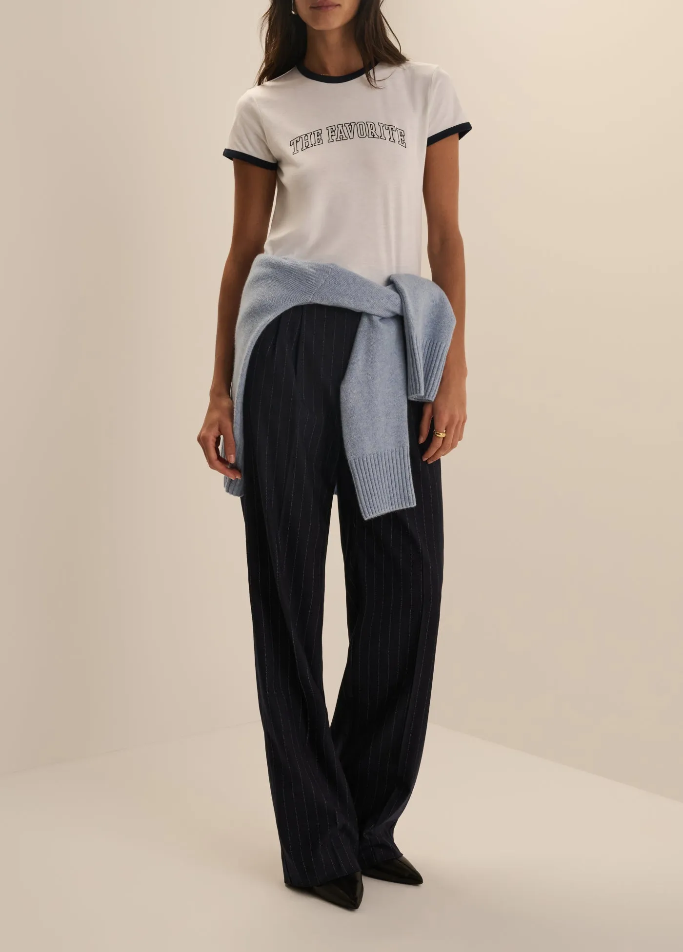 THE CROPPED FAVORITE RINGER TEE sold by Favorite Daughter product image thumbnail 2