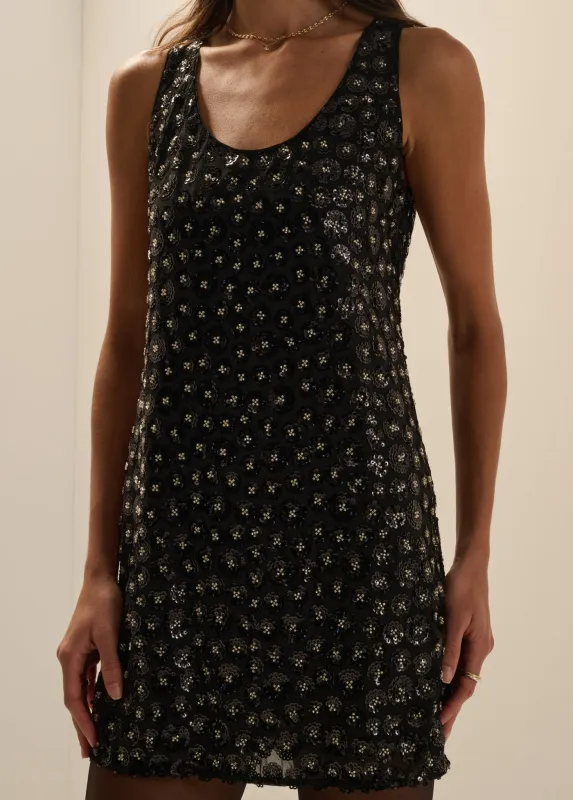 THE SEQUIN GETTING READY DRESS made by Favorite Daughter