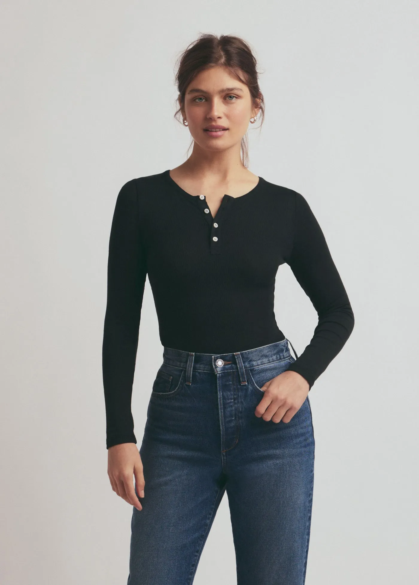 THE HENLEY RIBBED LONG SLEEVE sold by Favorite Daughter