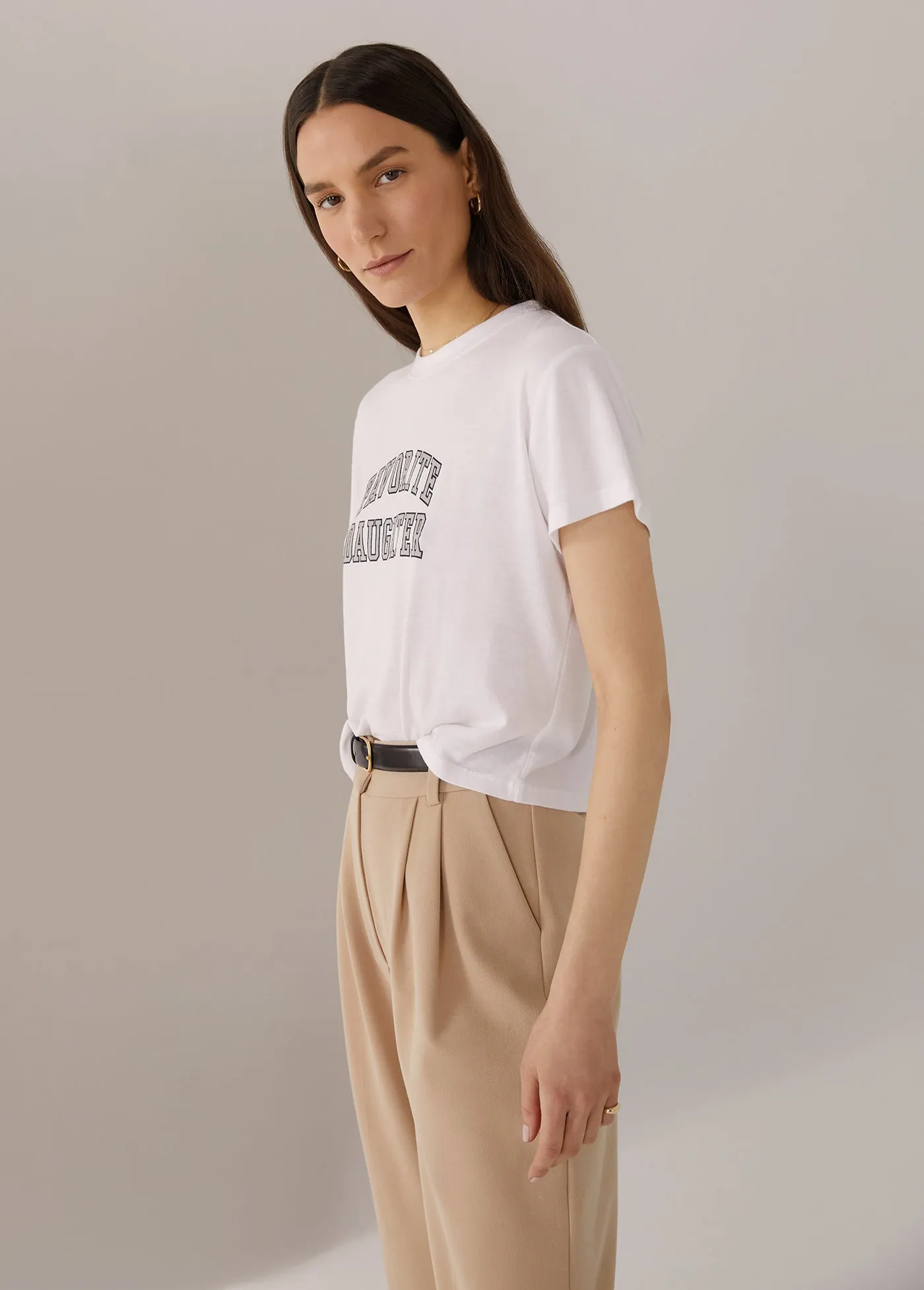 THE CROPPED COLLEGIATE TEE sold by Favorite Daughter product image thumbnail 3