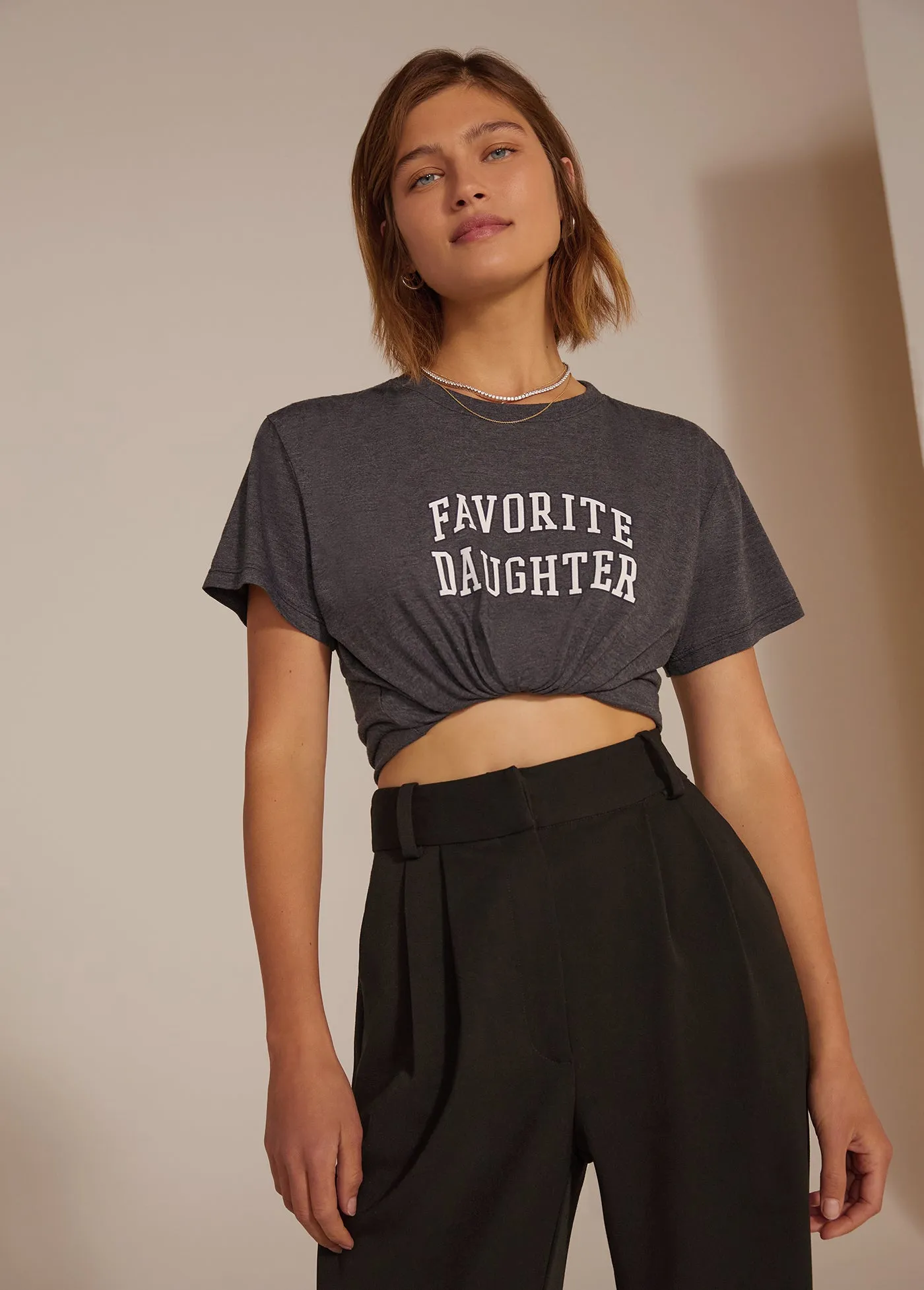 THE CROPPED COLLEGIATE TEE sold by Favorite Daughter