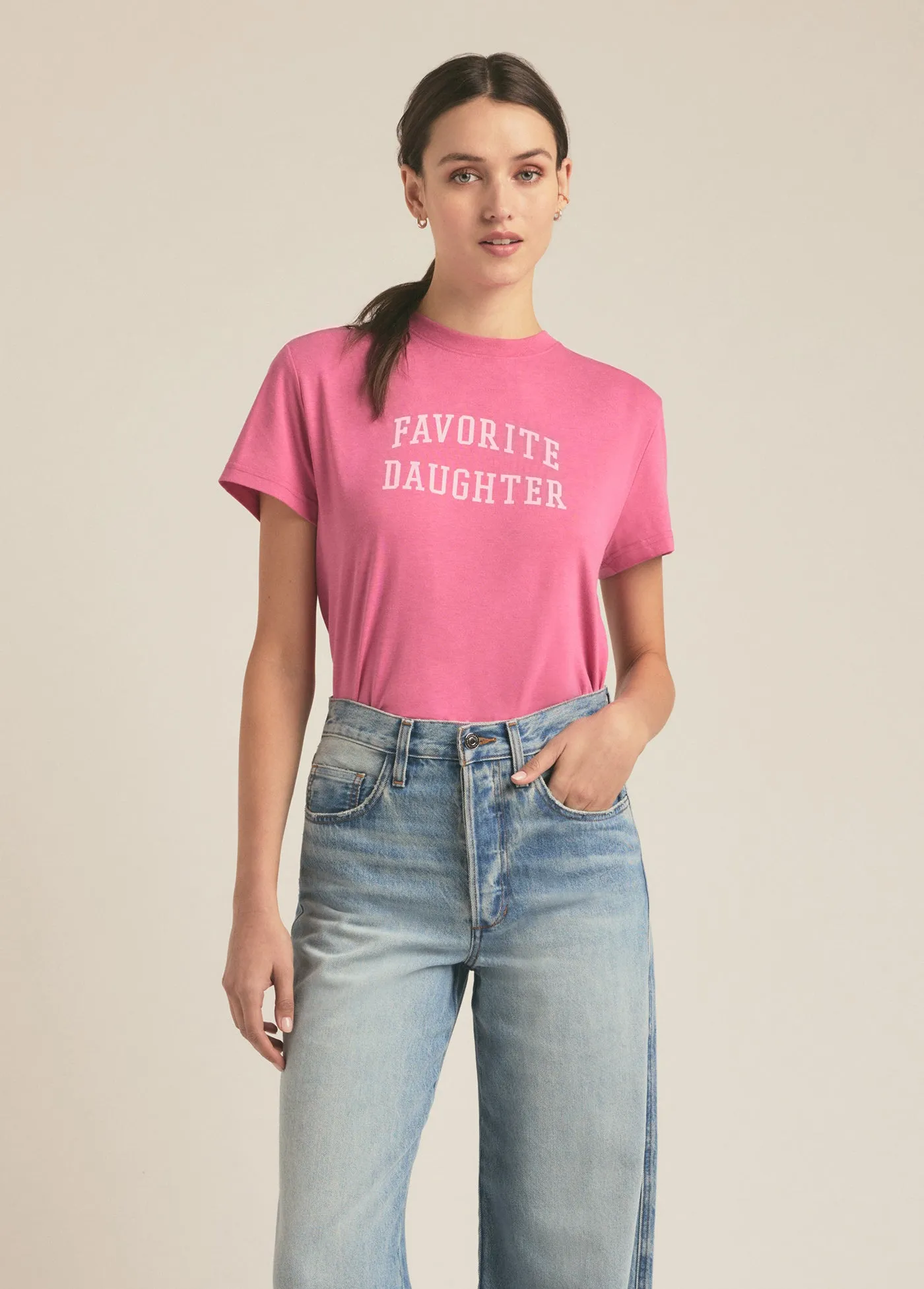 THE CROPPED COLLEGIATE TEE sold by Favorite Daughter