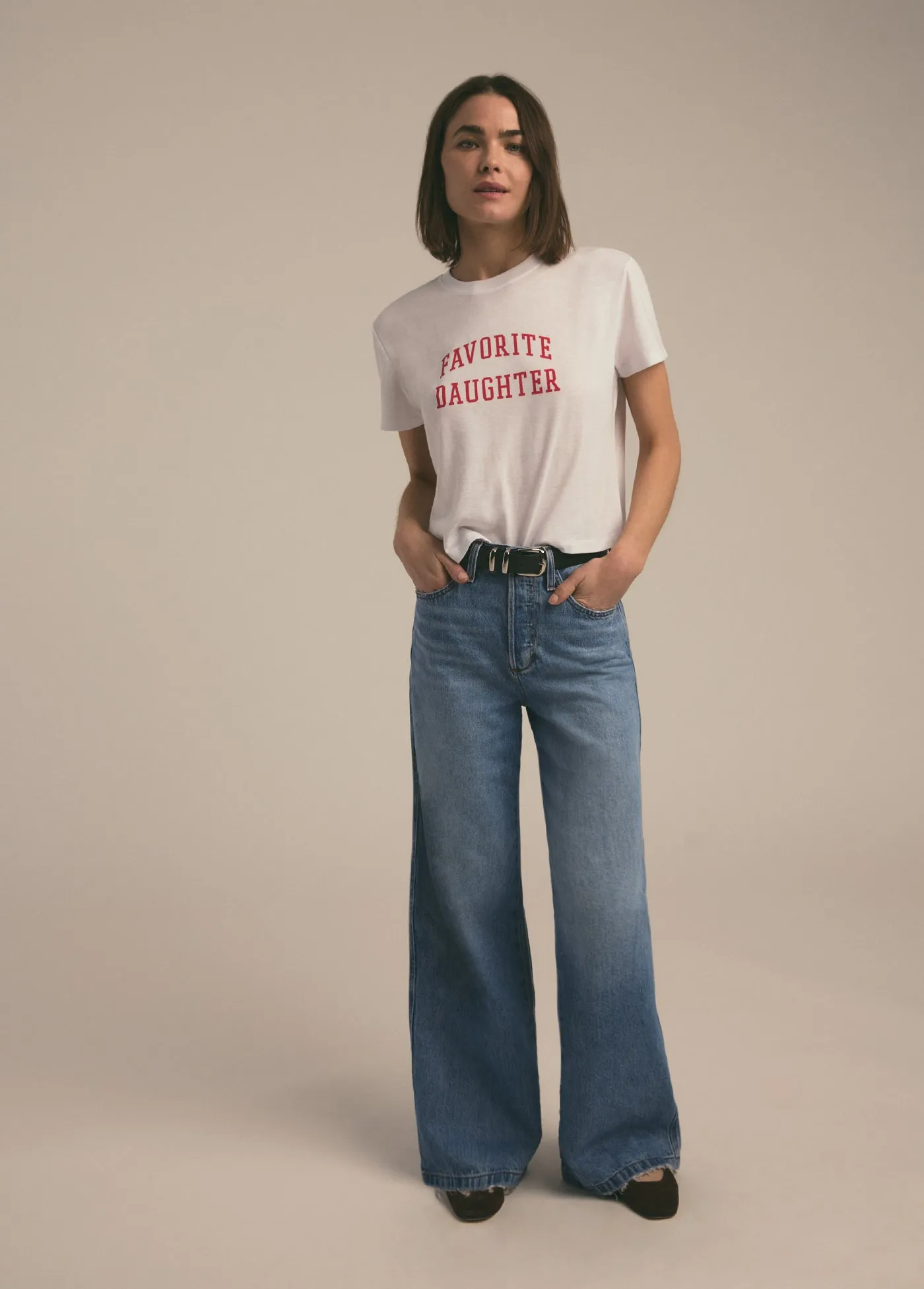 THE CROPPED COLLEGIATE TEE sold by Favorite Daughter