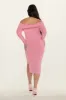 Off-Shoulder Rib Knit Dress sold by Ahiri