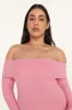 Off-Shoulder Rib Knit Dress sold by Ahiri