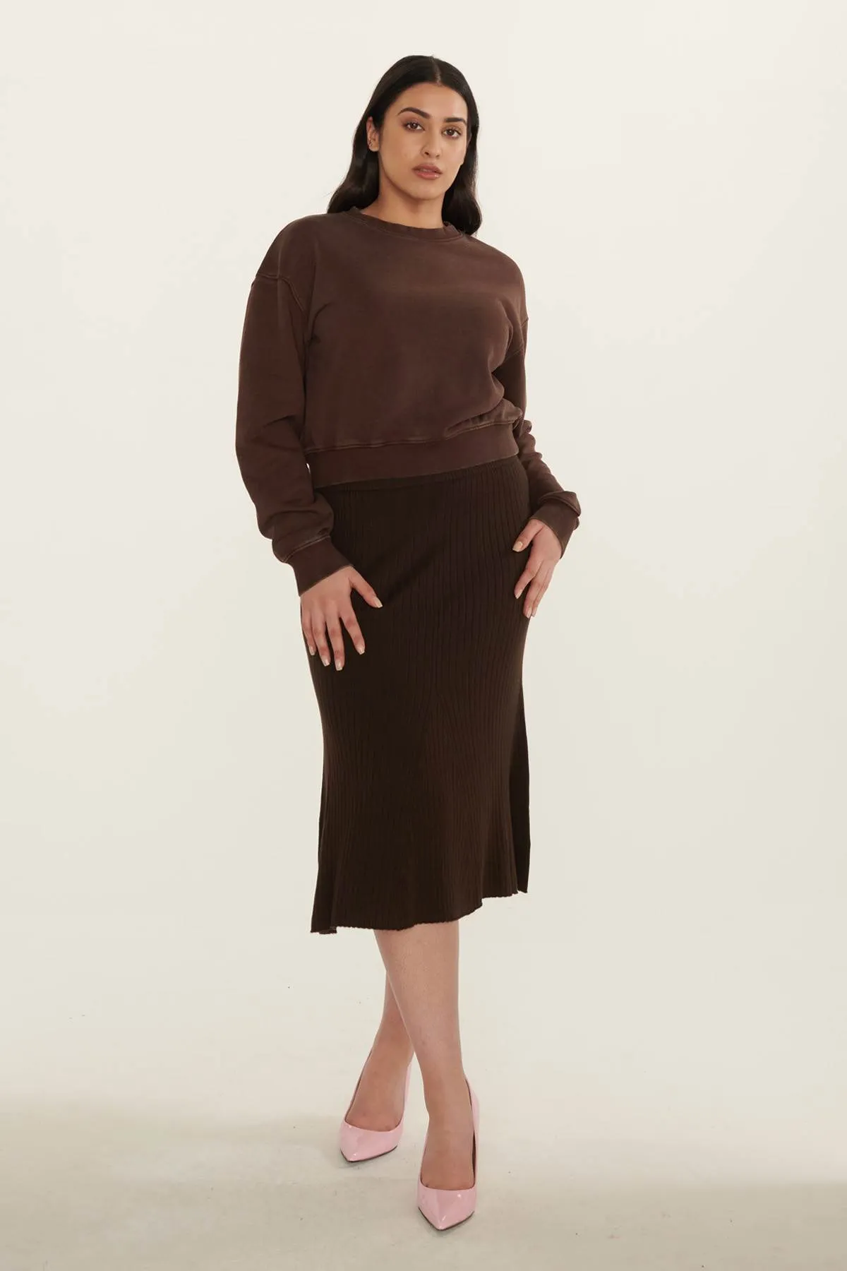 Midi Rib Knit Skirt sold by Ahiri