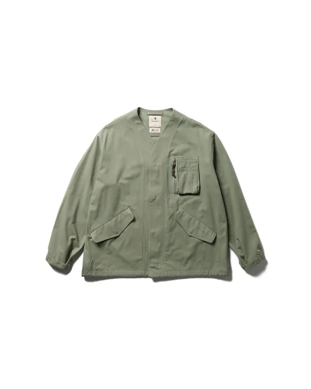 TAKIBI Herringbone Collarless Jacket made by Snow Peak