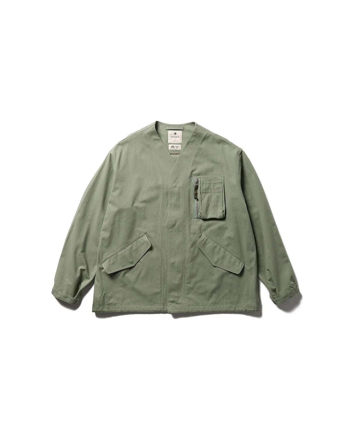 TAKIBI Herringbone Collarless Jacket sold by Snow Peak