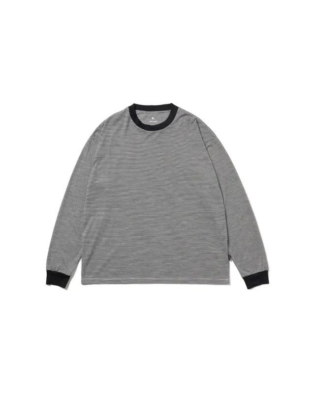 Summer Wool Stripe L/S T-Shirt made by Snow Peak