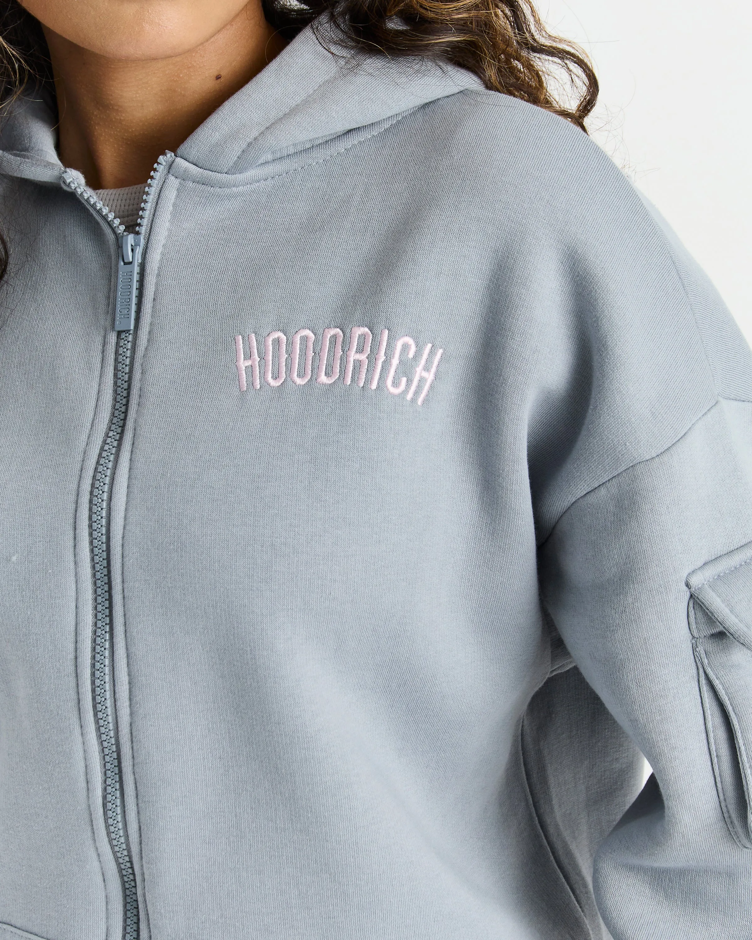 Luna Full Zip Hoodie - Grey/Pink sold by Hoodrich product image thumbnail 3