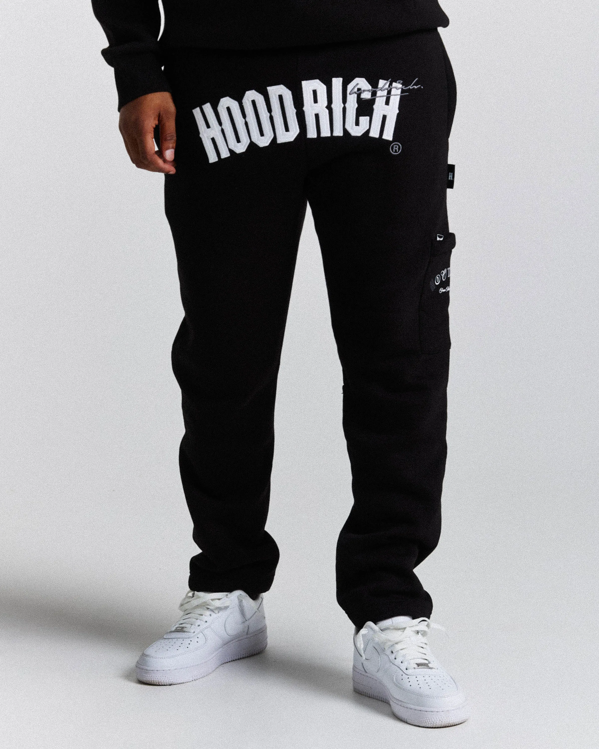 Stature Joggers - Black/White/Grey sold by Hoodrich