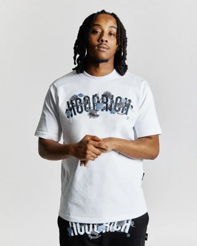 Floral T-Shirt - White/Grey/Blue sold by Hoodrich