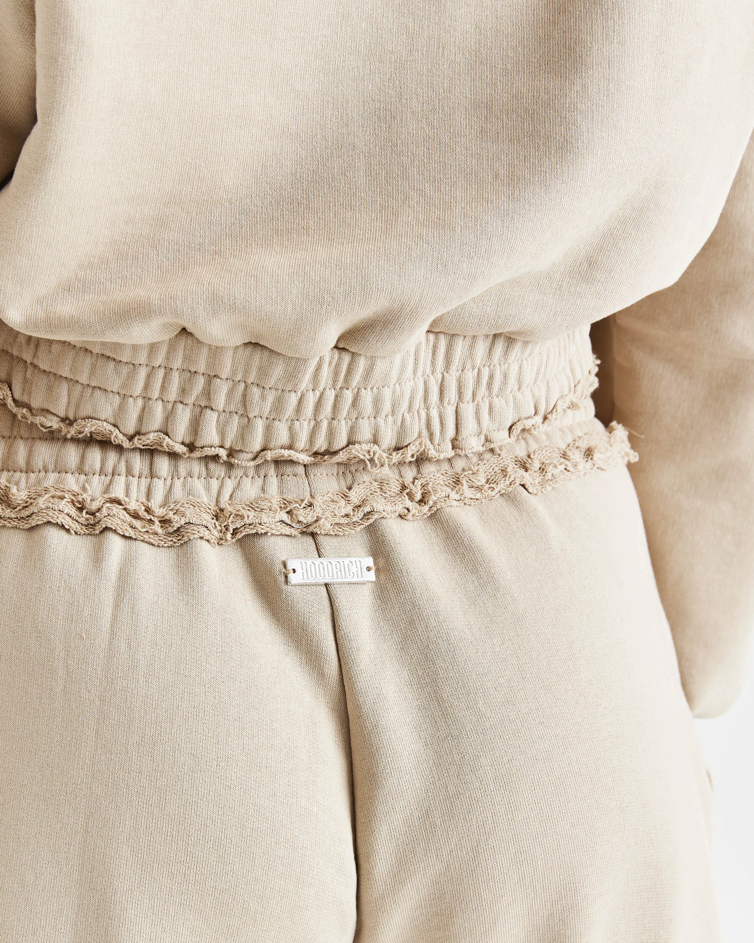 Collision Relaxed Cropped Zip Hoodie - Beige sold by Hoodrich product image thumbnail 4