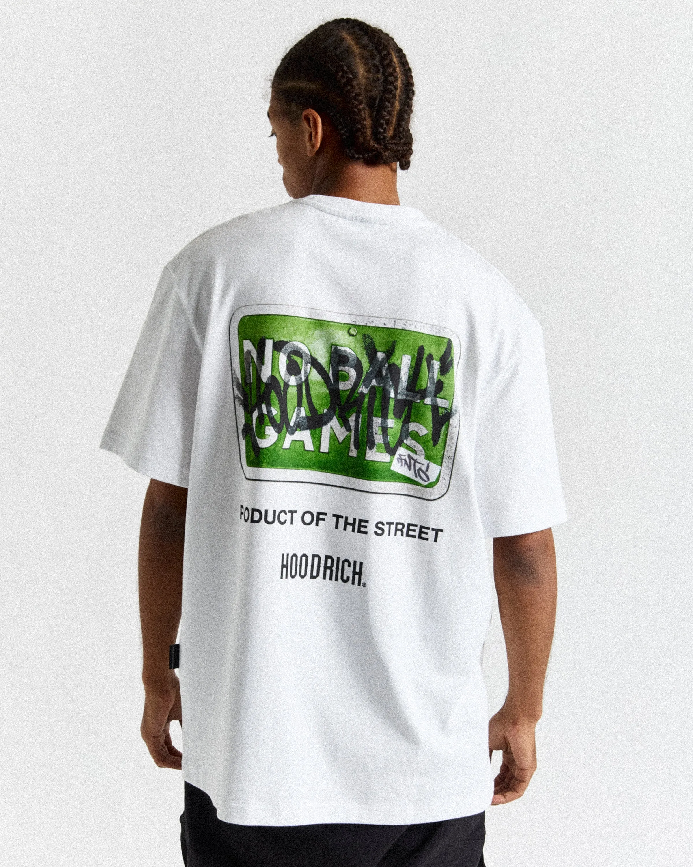 Graffiti No Ball Games T-Shirt - White/Black/Green sold by Hoodrich