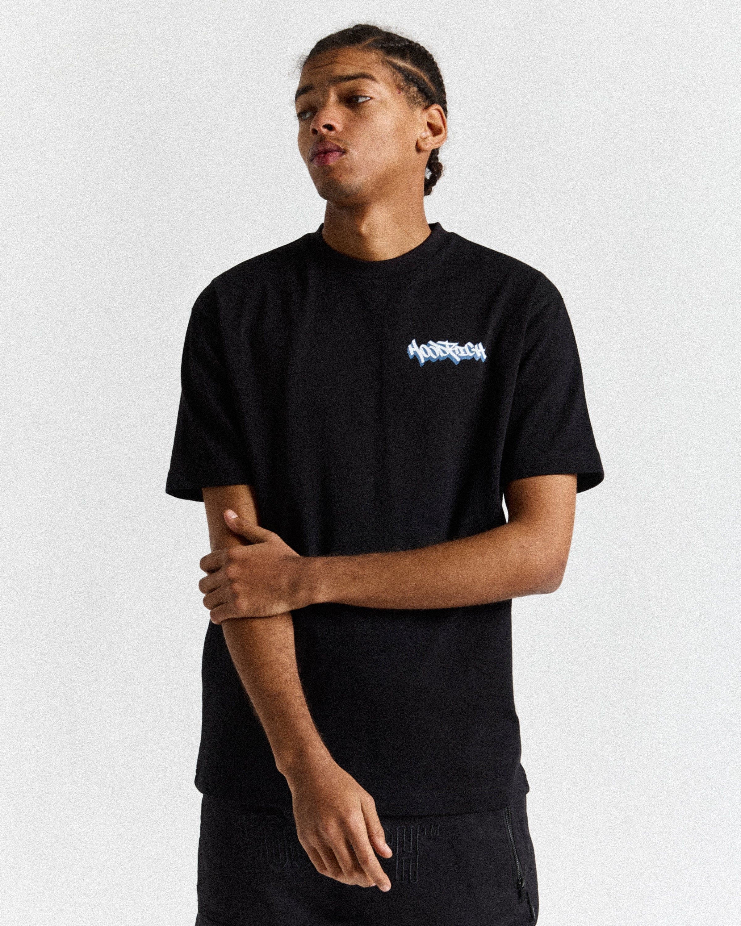 Graffiti Tag T-Shirt - Black/Blue sold by Hoodrich product image thumbnail 2