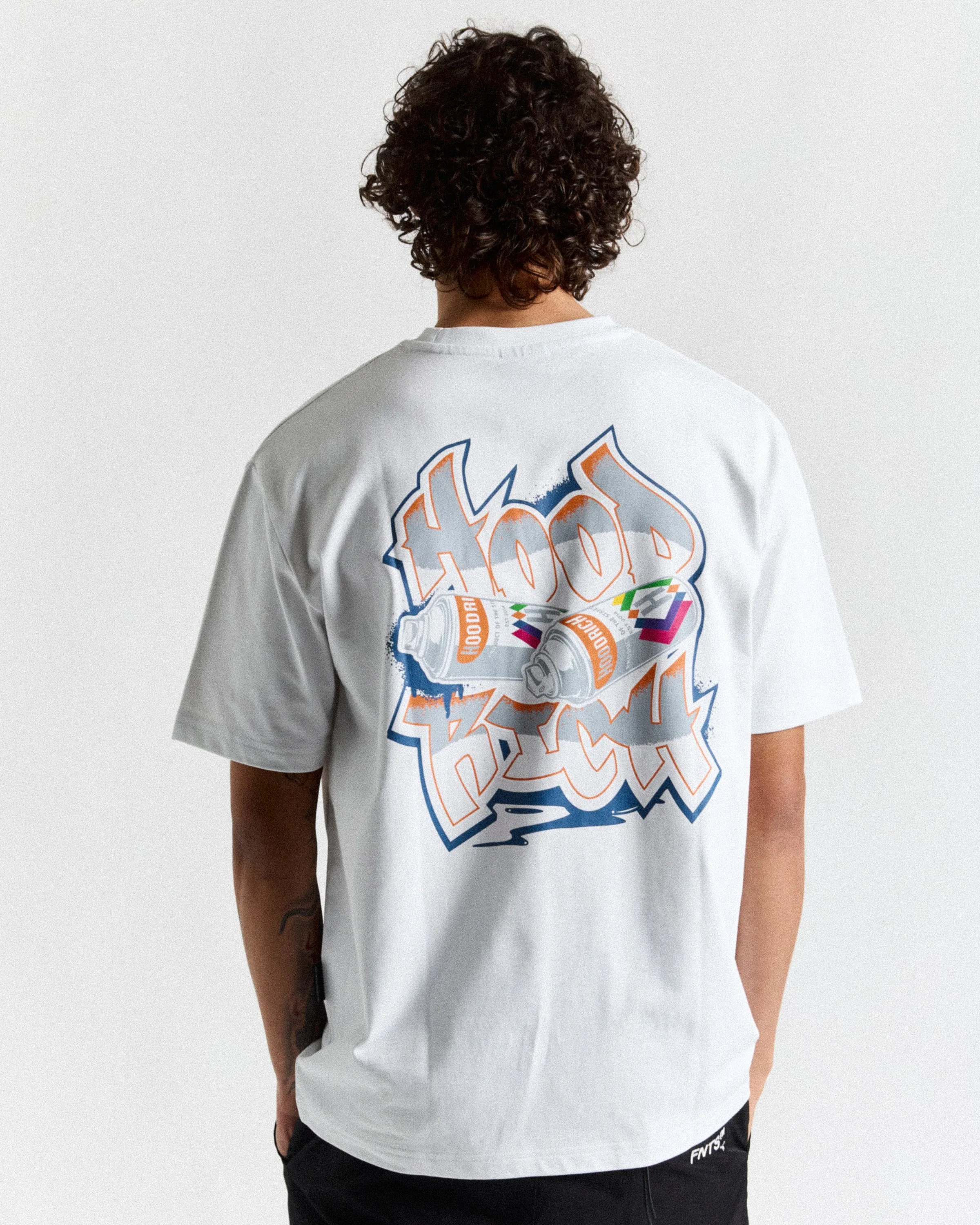 Graffiti Spray T-Shirt - White/Orange sold by Hoodrich
