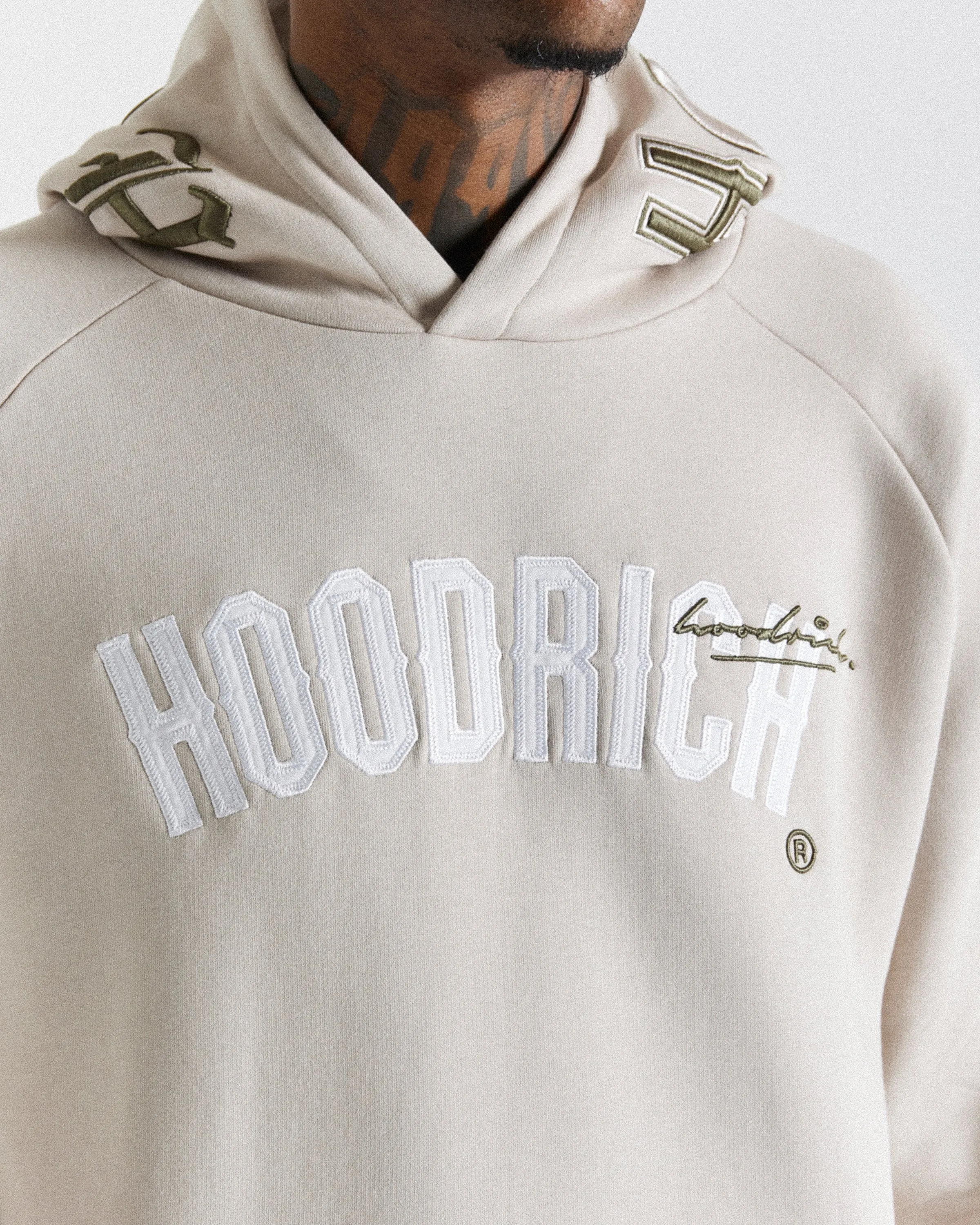 Stature Hoodie - Beige/White | Parallel