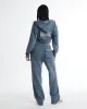 Equate Full Zip Cropped Hoodie - Acid Wash Grey sold by Hoodrich