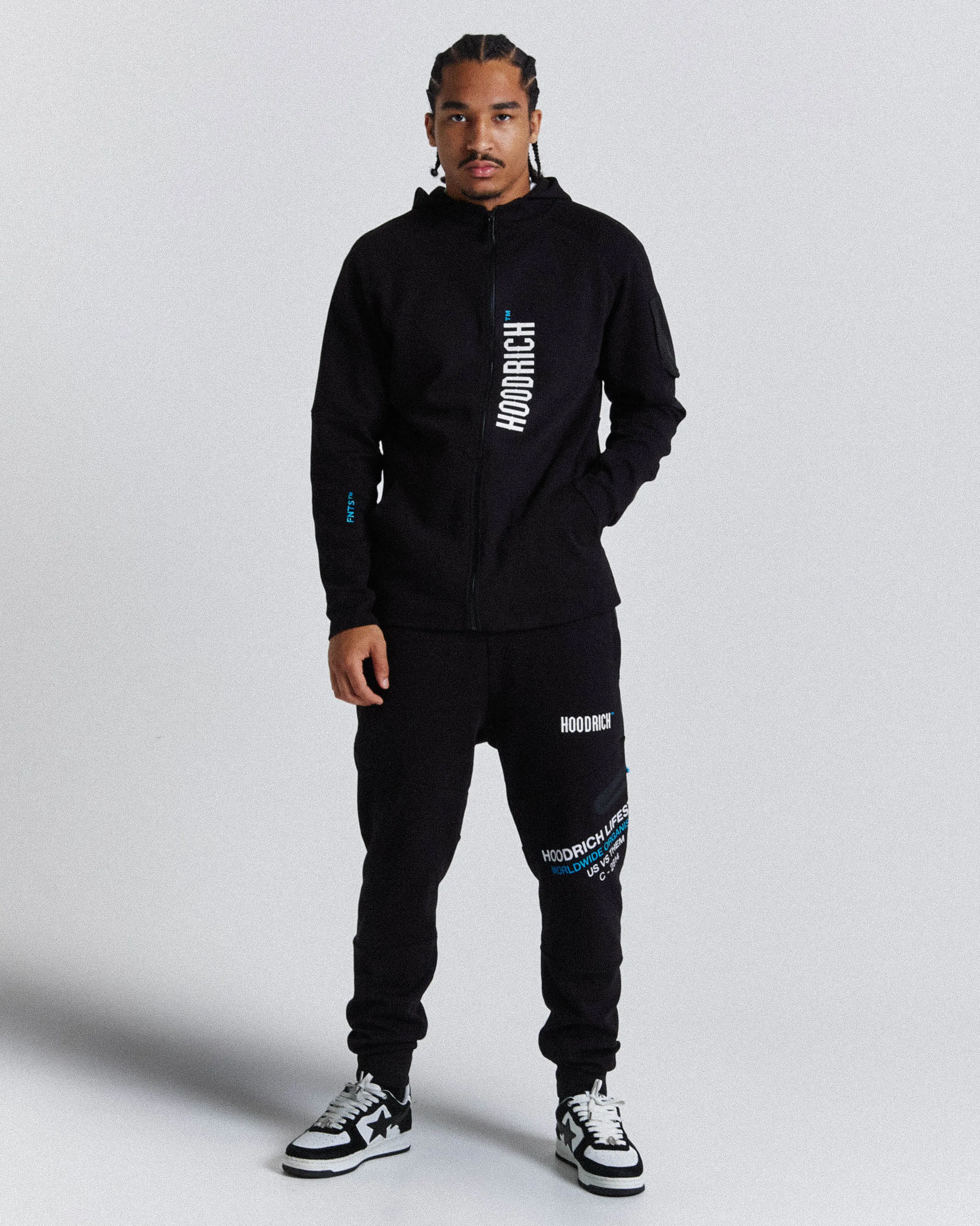 Circuit Joggers - Black/White/Blue sold by Hoodrich