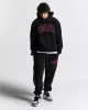 Split Oversized Jogger - Black/White/Red sold by Hoodrich