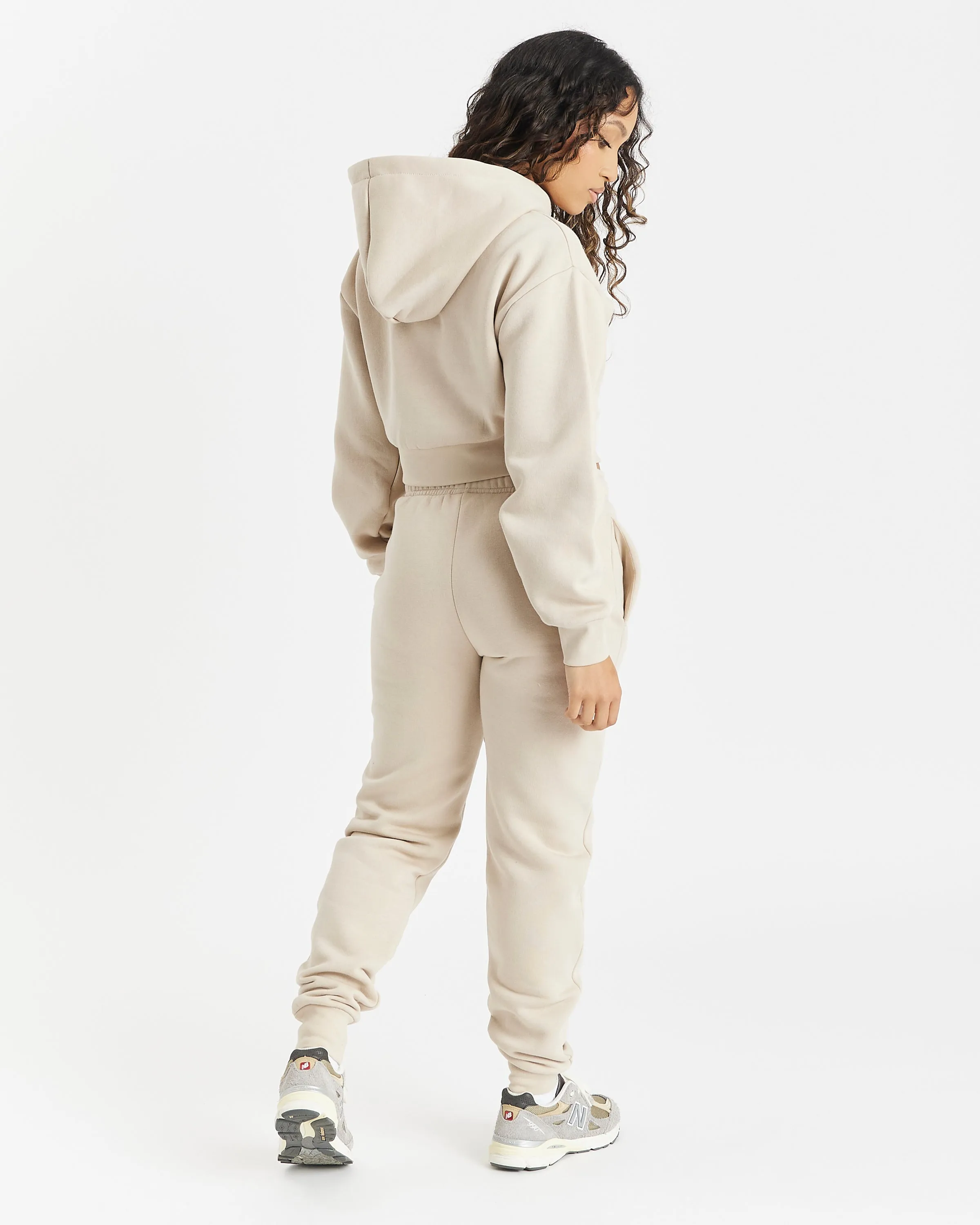 Kraze Cropped Hoodie - Beige/White sold by Hoodrich product image thumbnail 5