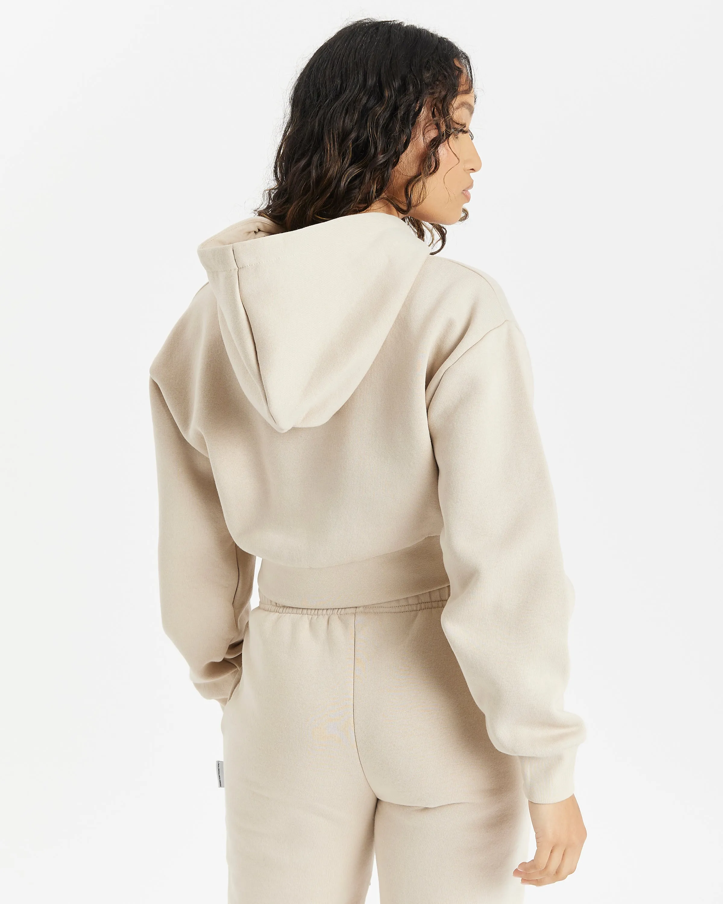 Kraze Cropped Hoodie - Beige/White sold by Hoodrich product image thumbnail 3