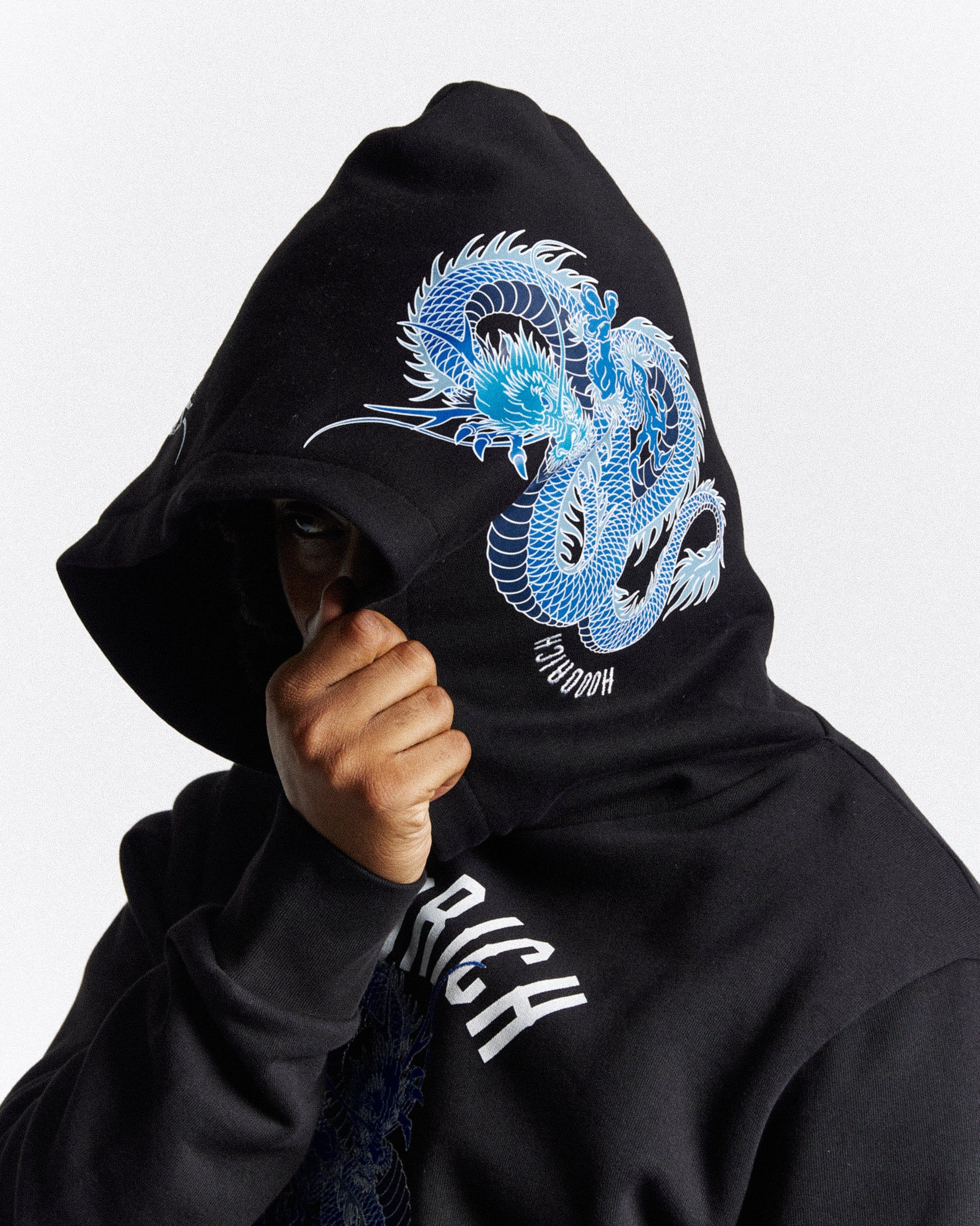 Beast Hoodie - Black/White/Blue sold by Hoodrich