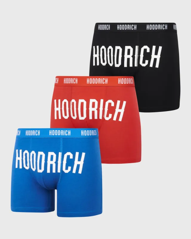 OG Charge 3 Pack Boxers - Blue/Black/Red sold by Hoodrich