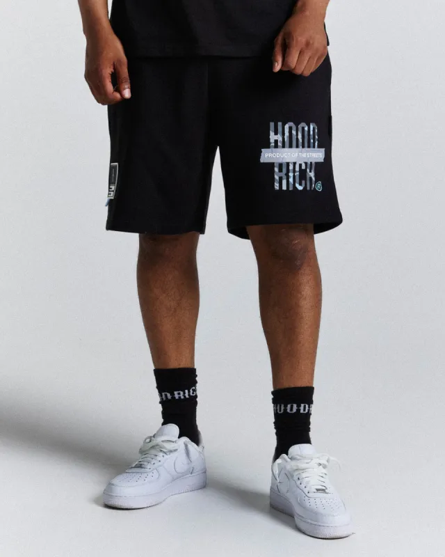 Territory Shorts - Black/Camo/Blue sold by Hoodrich