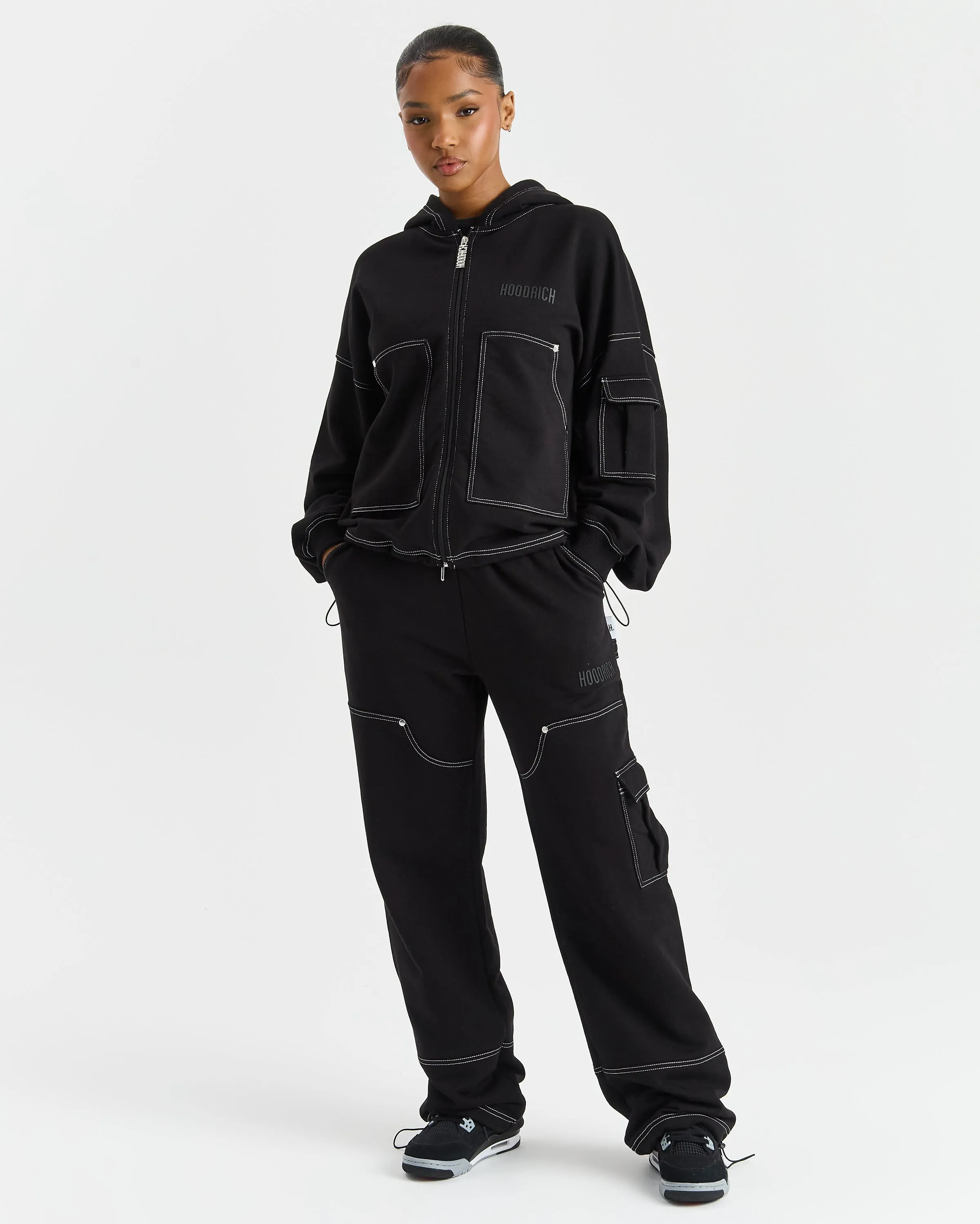 Adorn Open Hem Joggers - Black sold by Hoodrich product image thumbnail 2