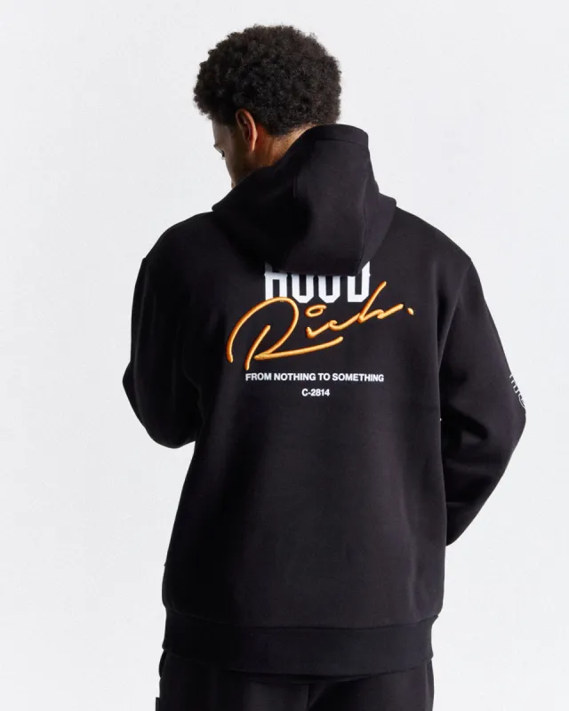 Moiety Hoodie - Black/White/Orange sold by Hoodrich