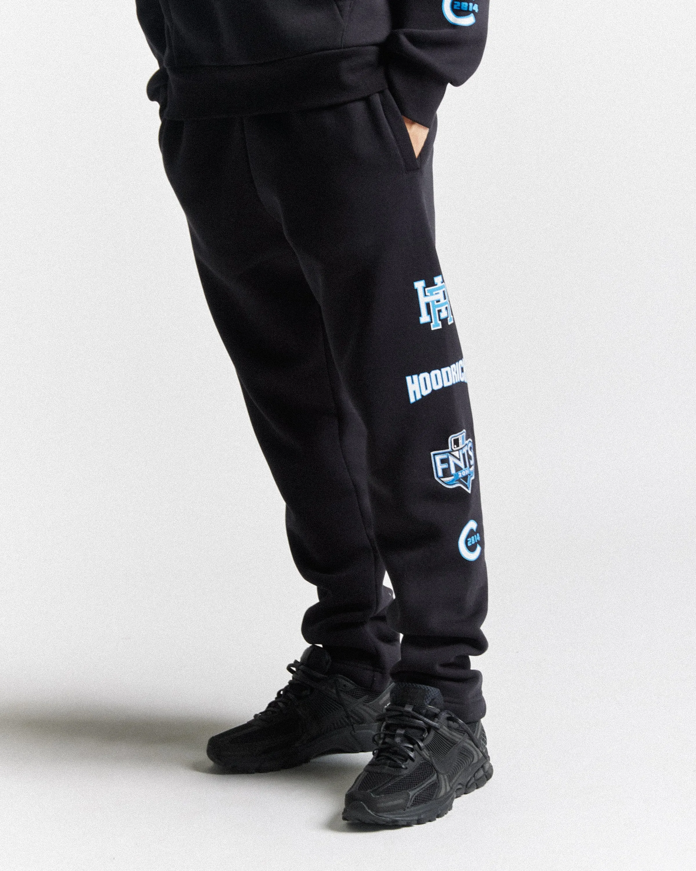 Rival Joggers - Black/White/Blue sold by Hoodrich