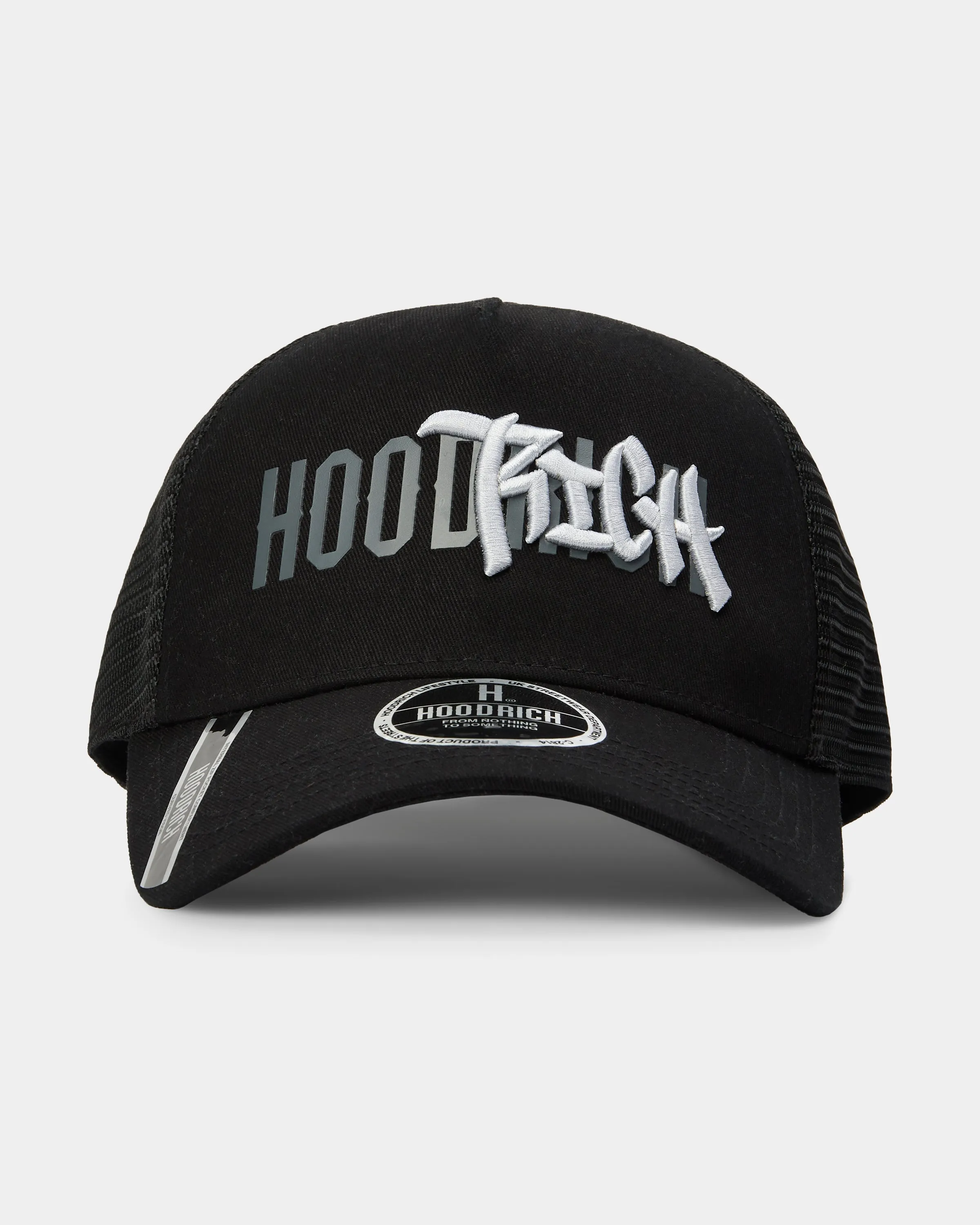 Graffiti 5 Panel Trucker Cap - Black/White/Grey sold by Hoodrich