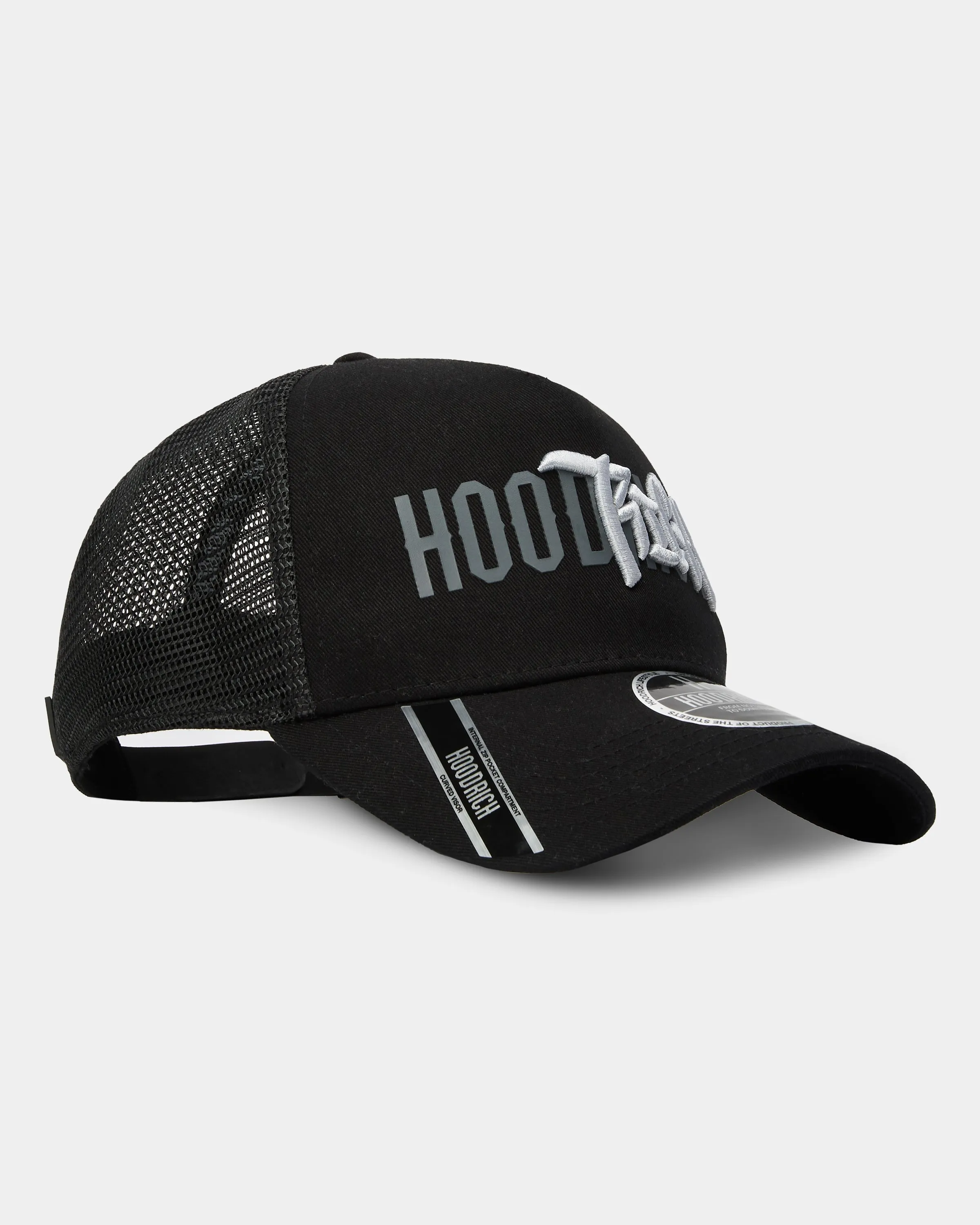 Graffiti 5 Panel Trucker Cap - Black/White/Grey sold by Hoodrich product image thumbnail 2