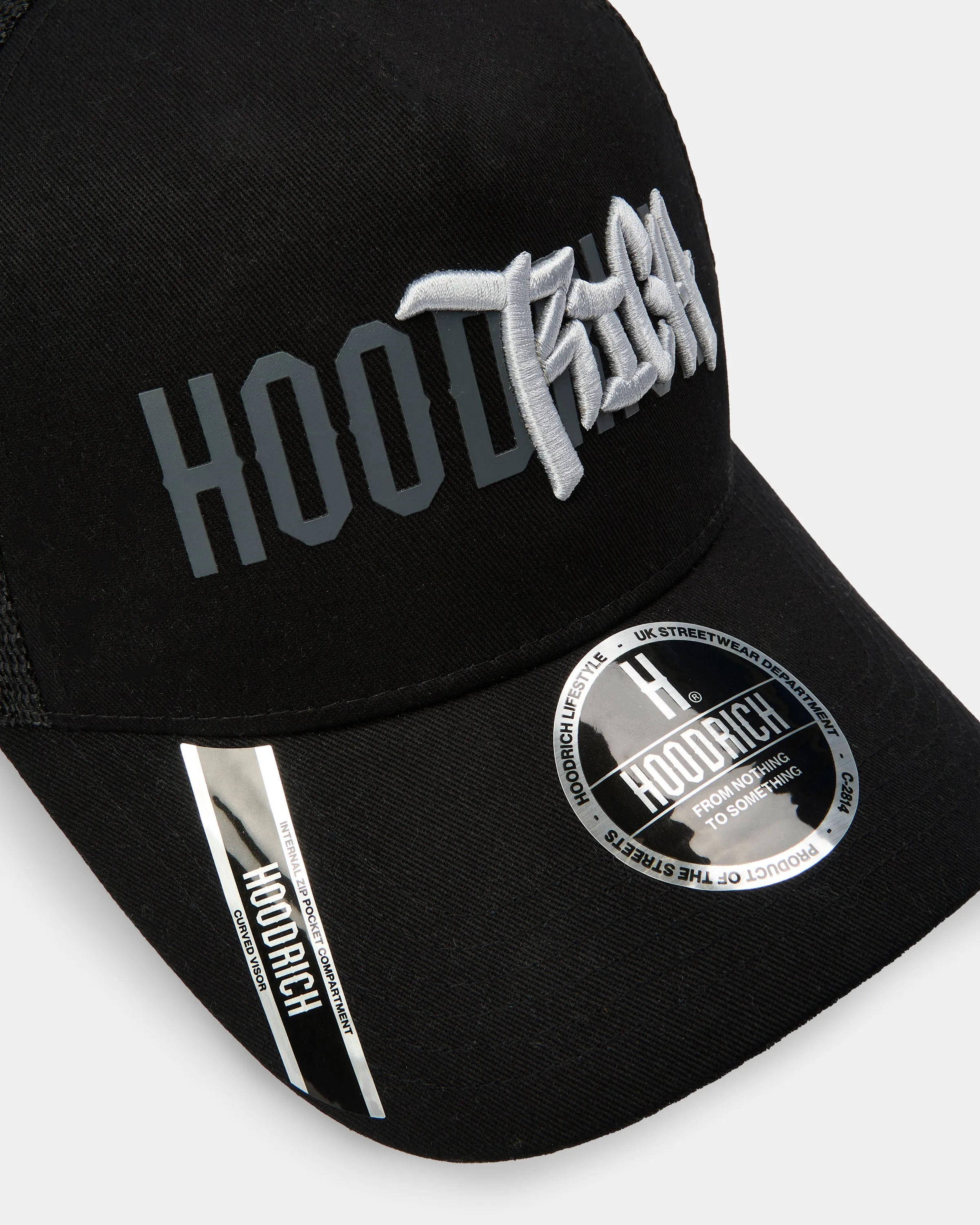 Graffiti 5 Panel Trucker Cap - Black/White/Grey sold by Hoodrich product image thumbnail 5