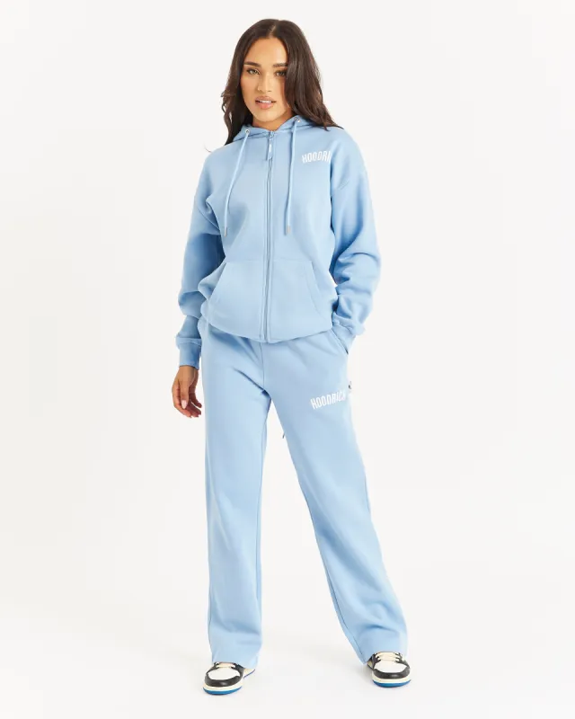 OG Staple Wide Leg Joggers - Placid Blue/White sold by Hoodrich