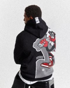 Menace Hoodie - Black/White/Red sold by Hoodrich