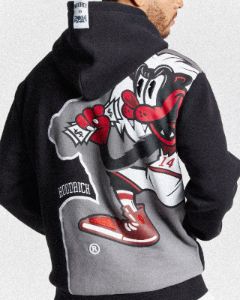 Menace Hoodie - Black/White/Red sold by Hoodrich