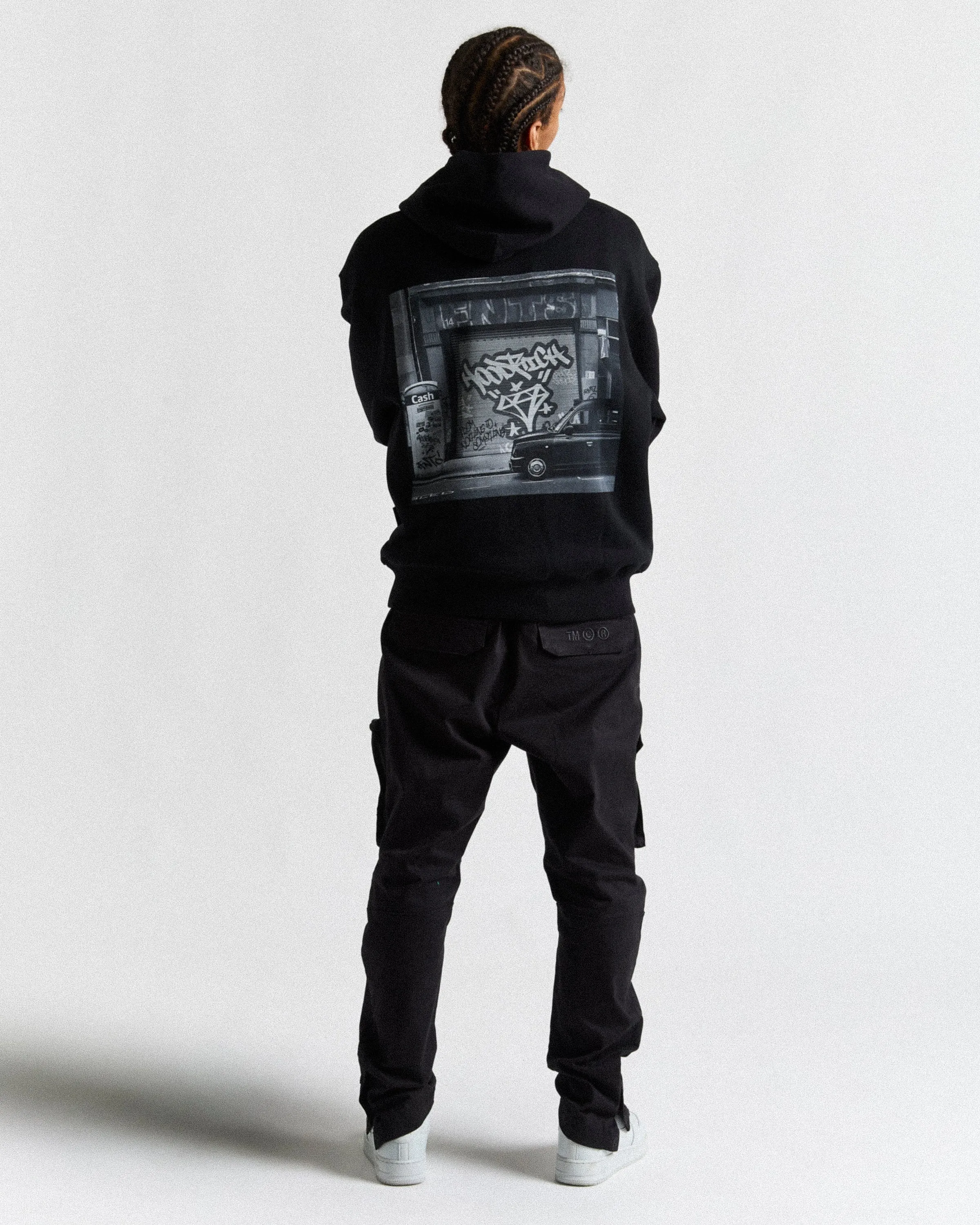 Graffiti Shutter Hoodie - Black/Grey sold by Hoodrich product image thumbnail 3