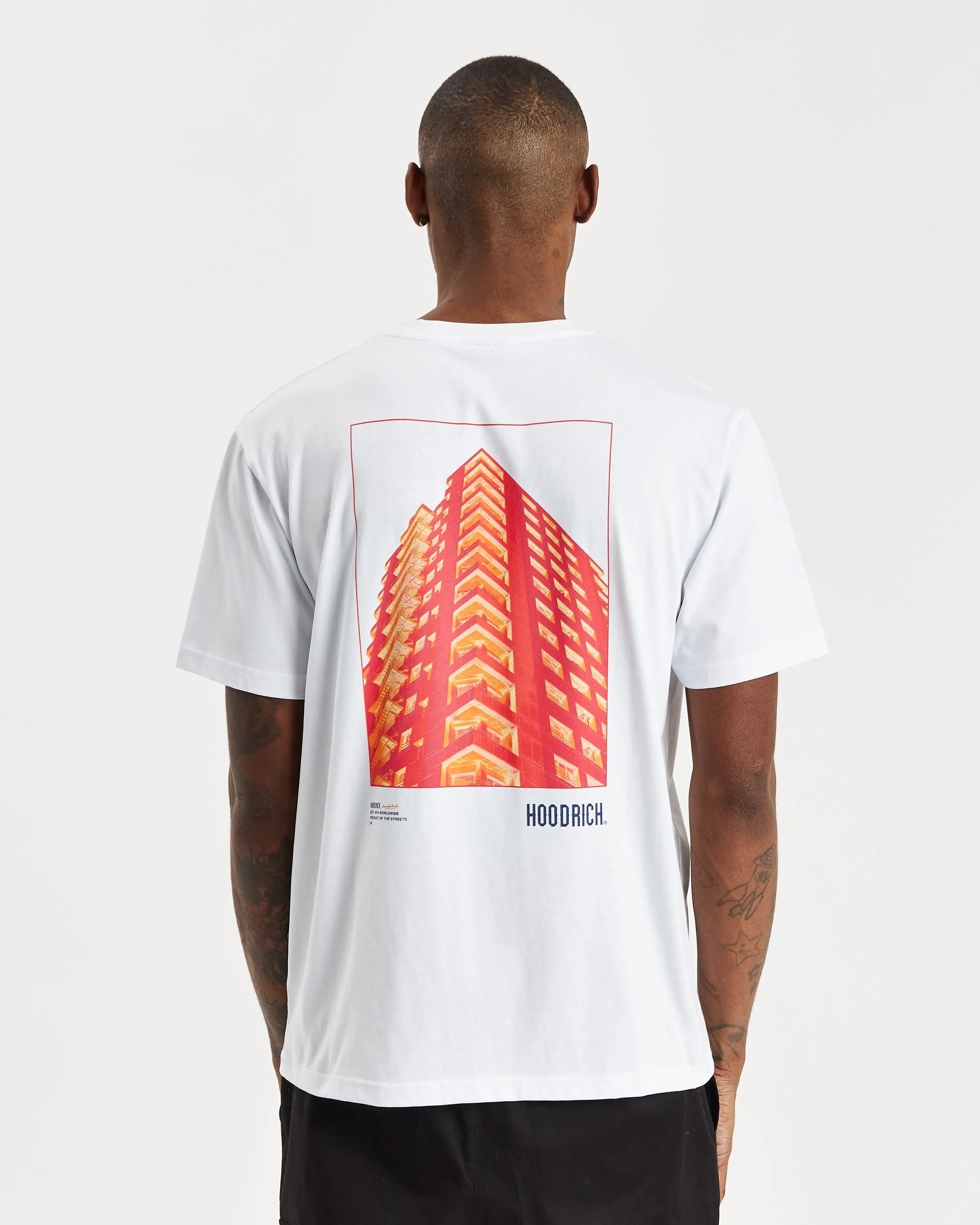 OG Build T-Shirt - White/Blue/Flame sold by Hoodrich