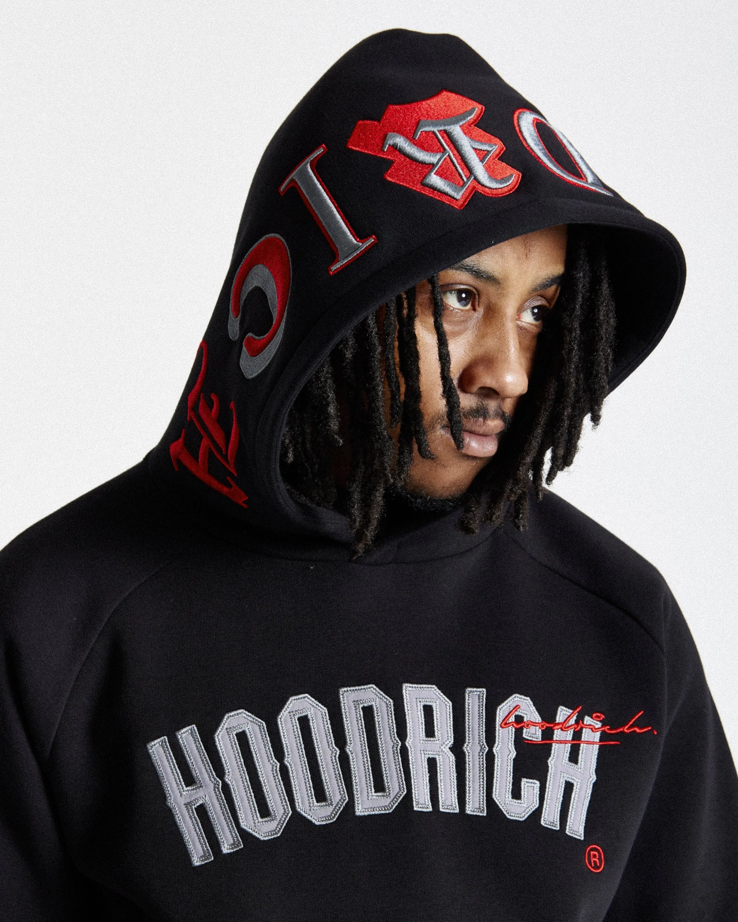 Stature Hoodie - Black/Grey/Red sold by Hoodrich