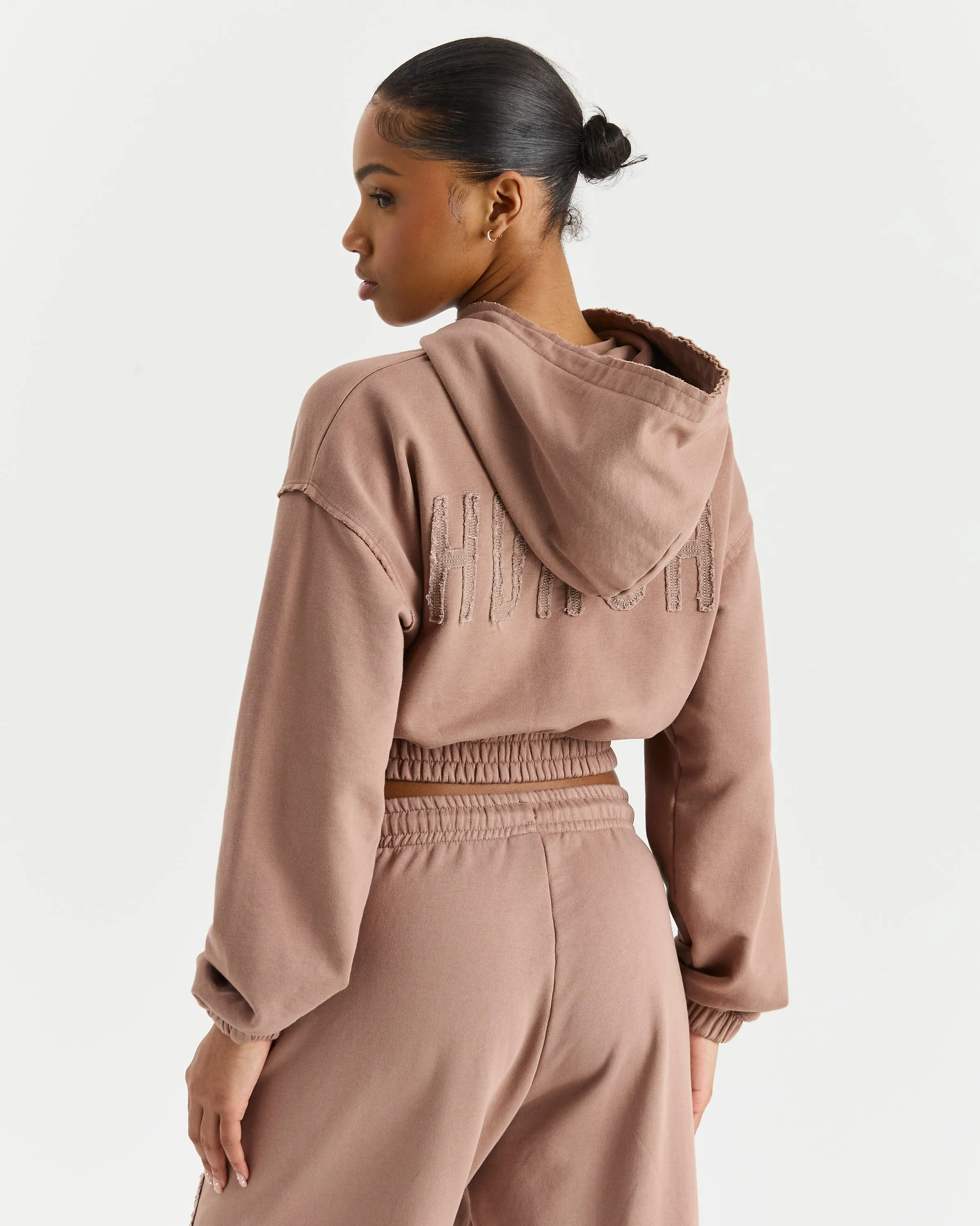 Detach Cropped Zip Through Hoodie - Brown sold by Hoodrich product image thumbnail 5