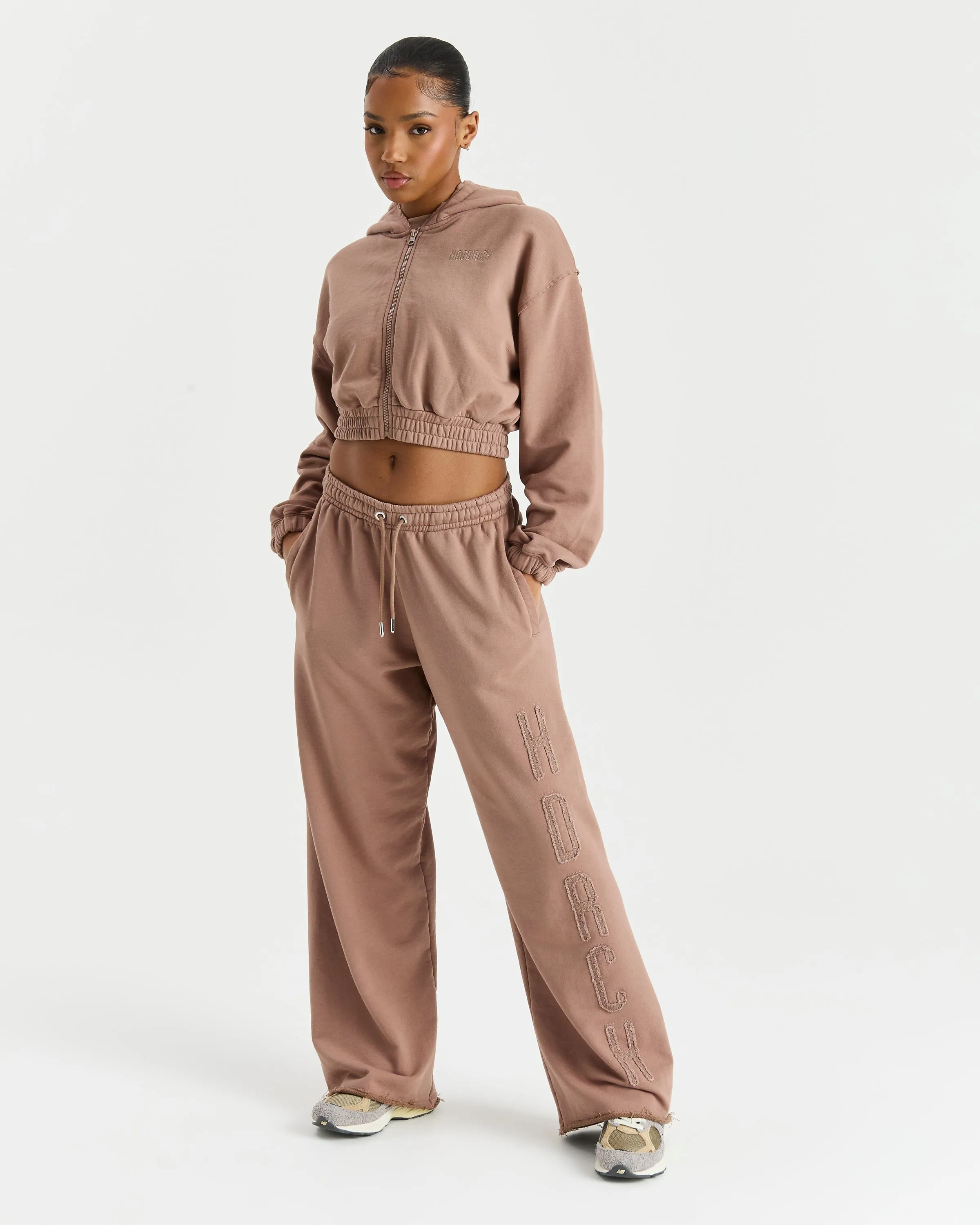 Detach Cropped Zip Through Hoodie - Brown sold by Hoodrich product image thumbnail 3