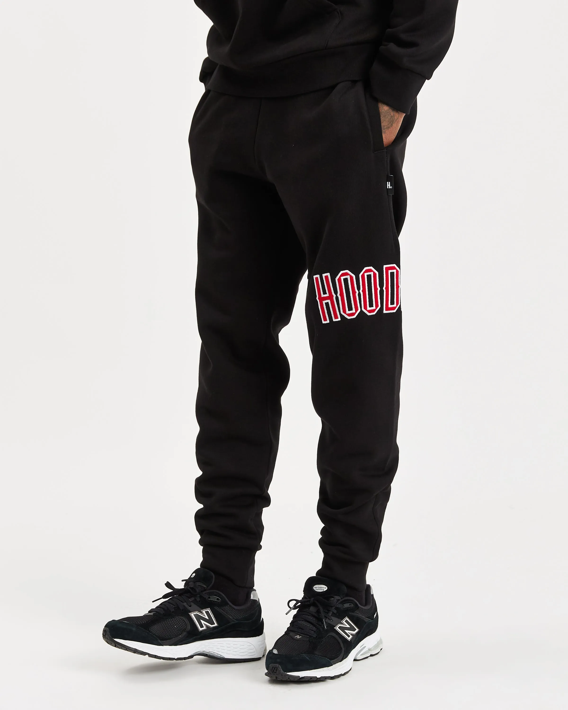 OG Stack Joggers - Black/White/Red sold by Hoodrich