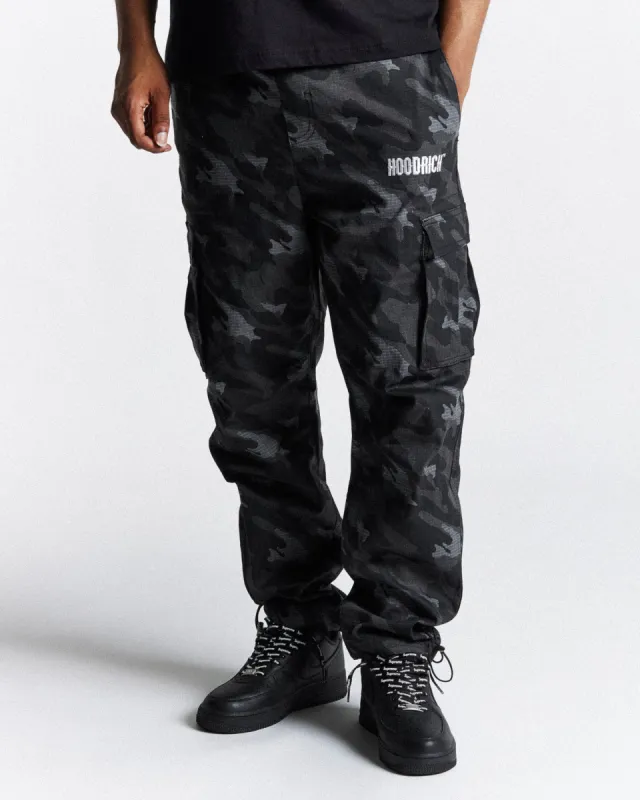 Catch Woven Cargo Pants - Black Camo/White/Grey sold by Hoodrich