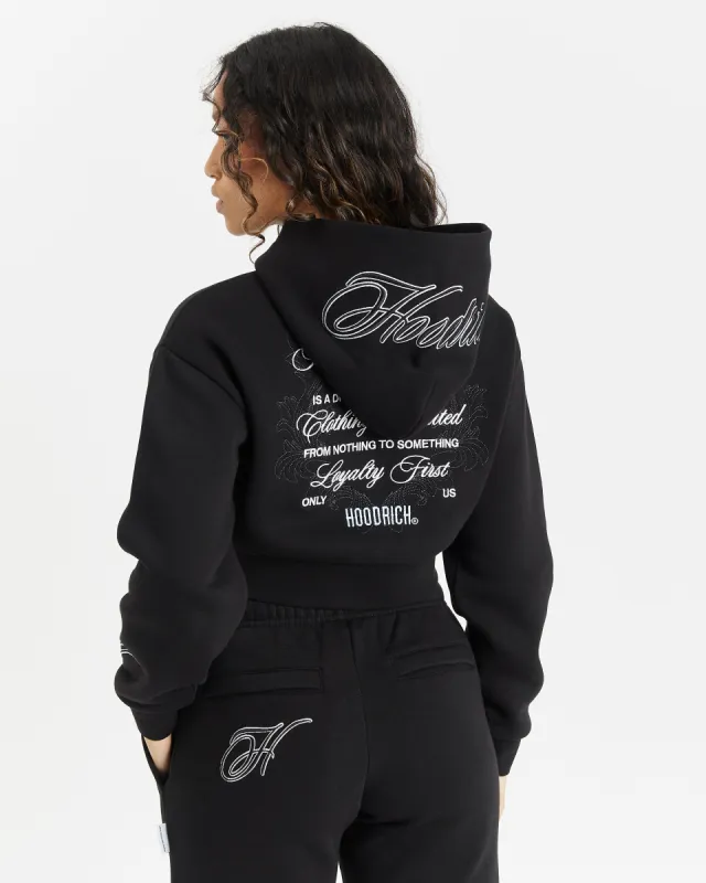 Fortify Cropped Hoodie - Black/White/Blue made by Hoodrich