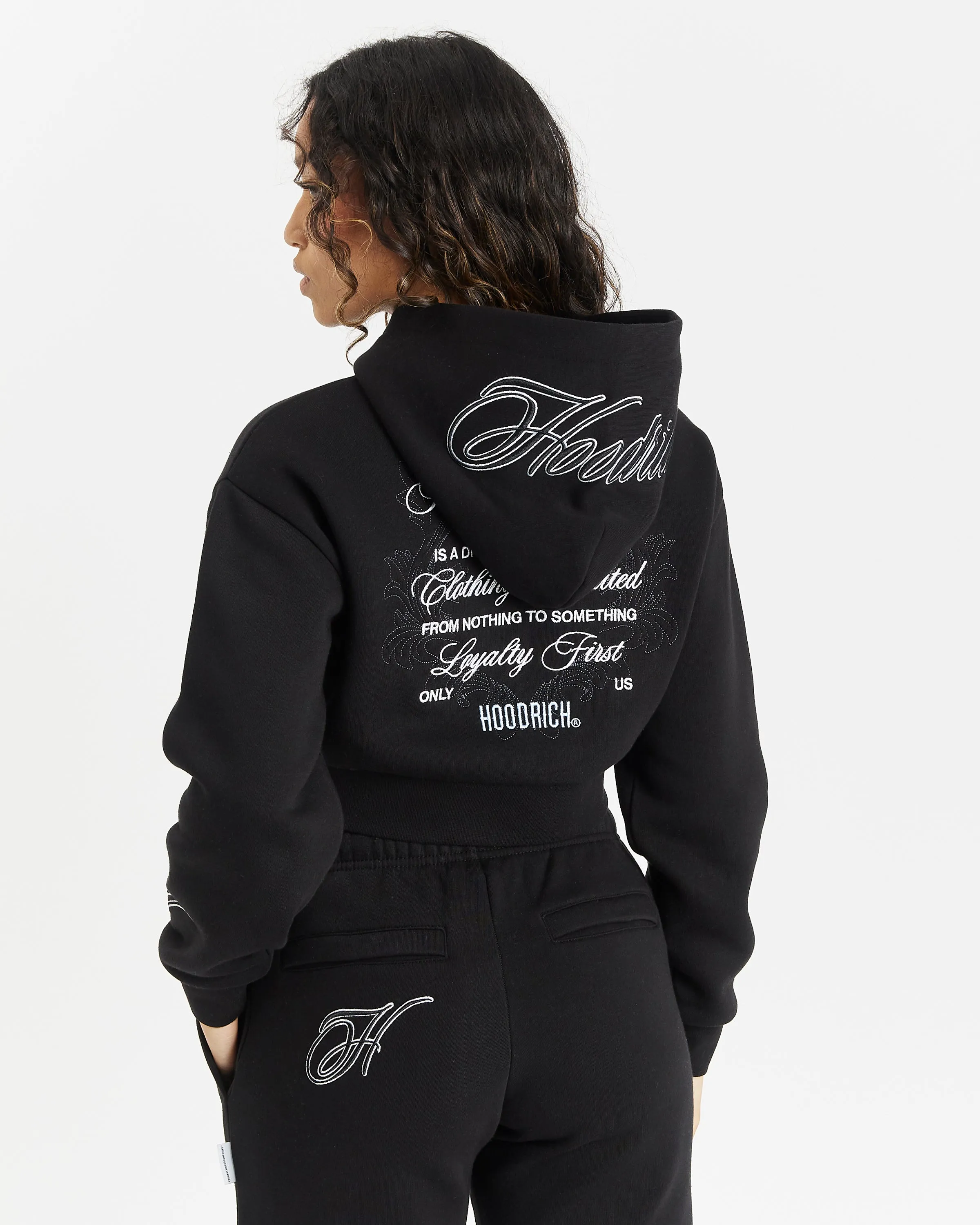 Fortify Cropped Hoodie - Black/White/Blue sold by Hoodrich