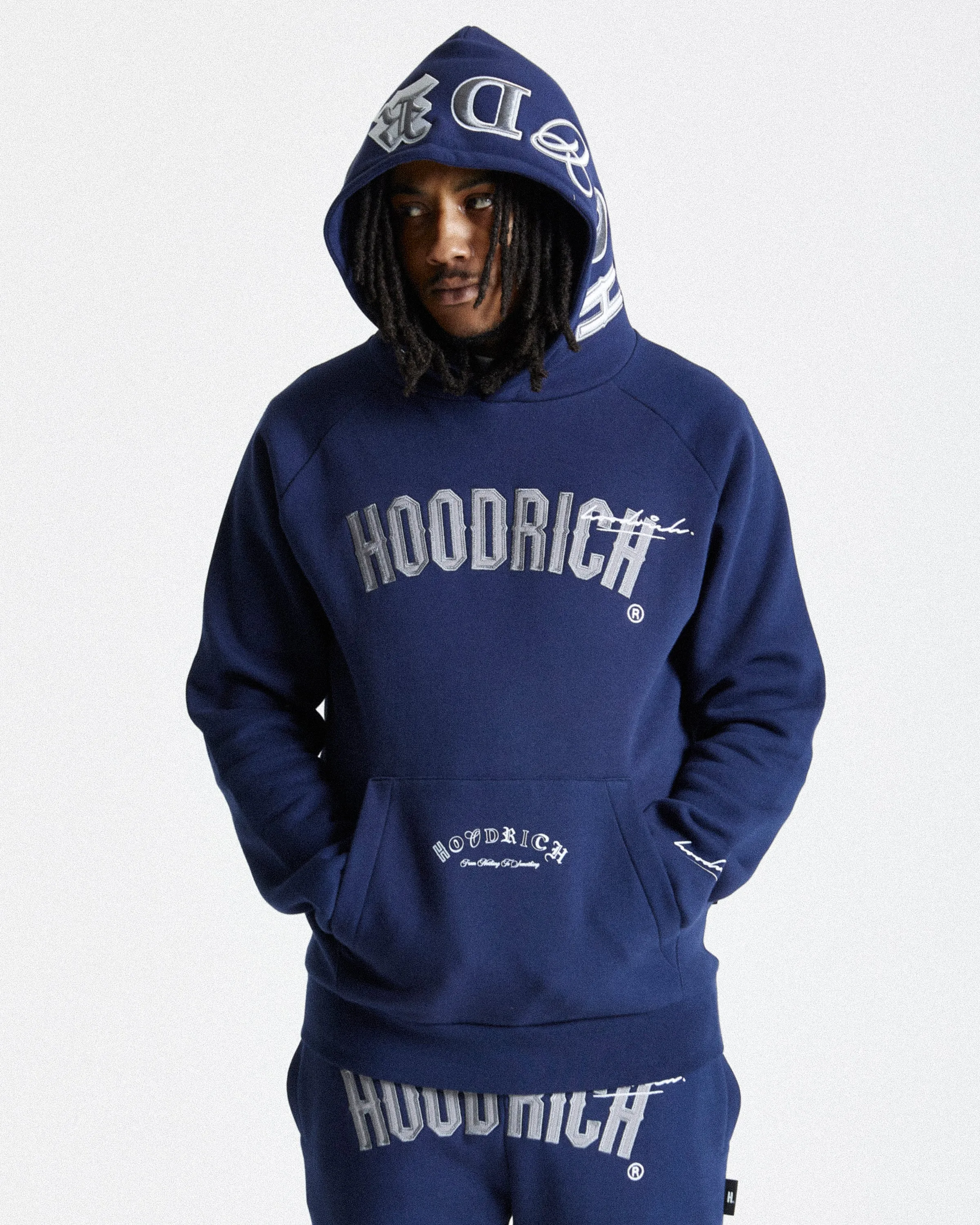 Stature Hoodie - Navy/White sold by Hoodrich product image thumbnail 3